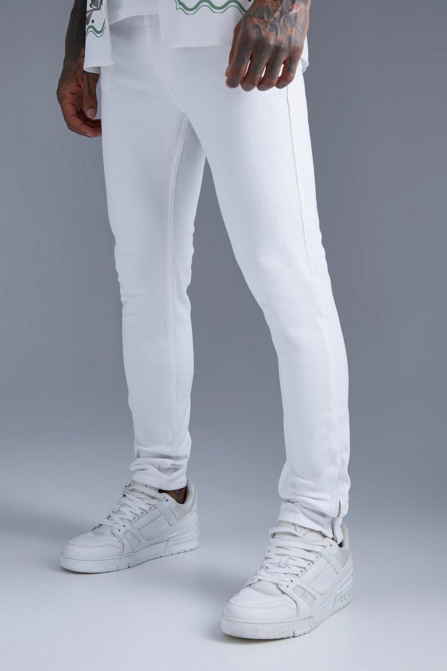 White Stretch Skinny Jeans Met Rits  image number 1