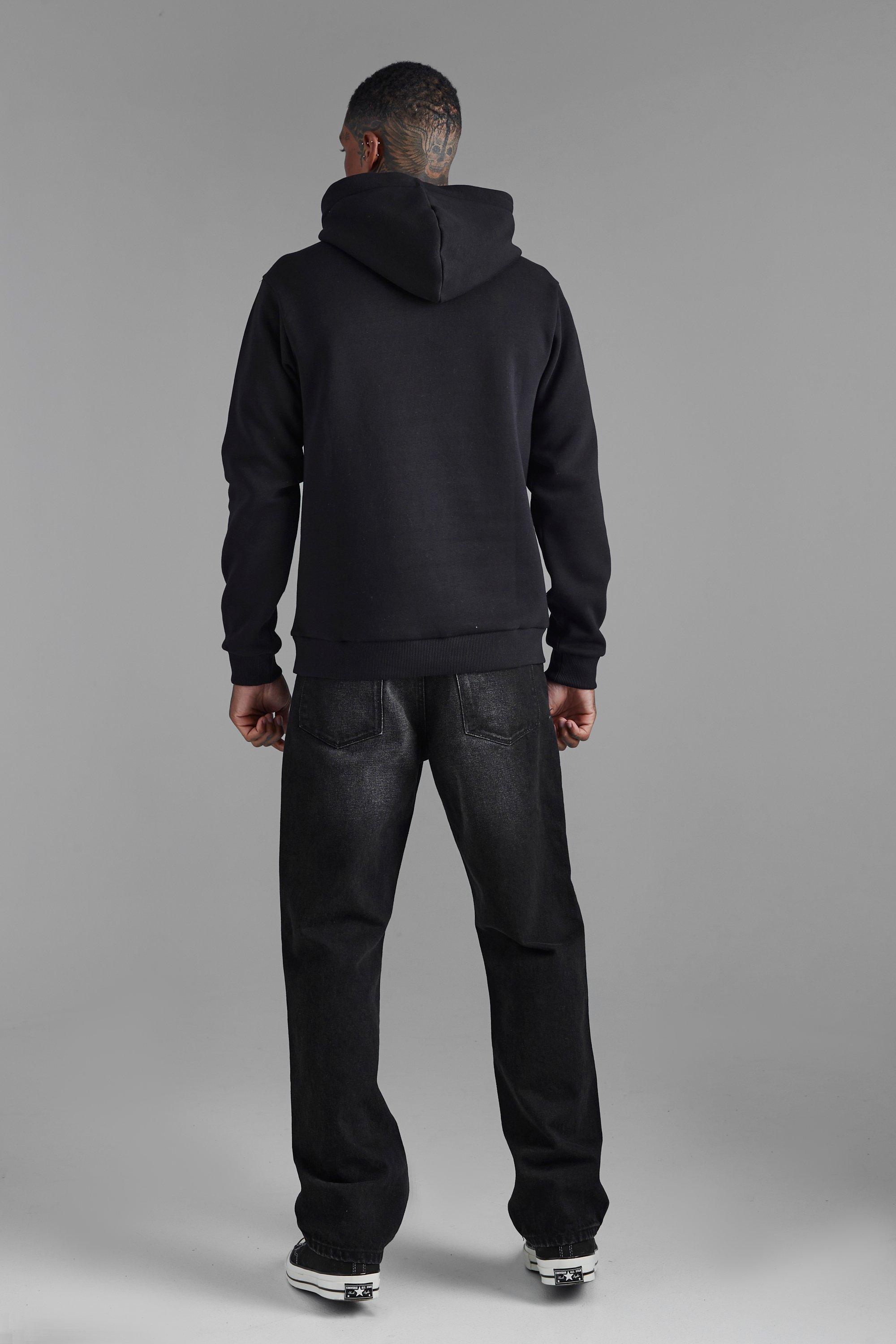 Black hoodie mens slim fit online