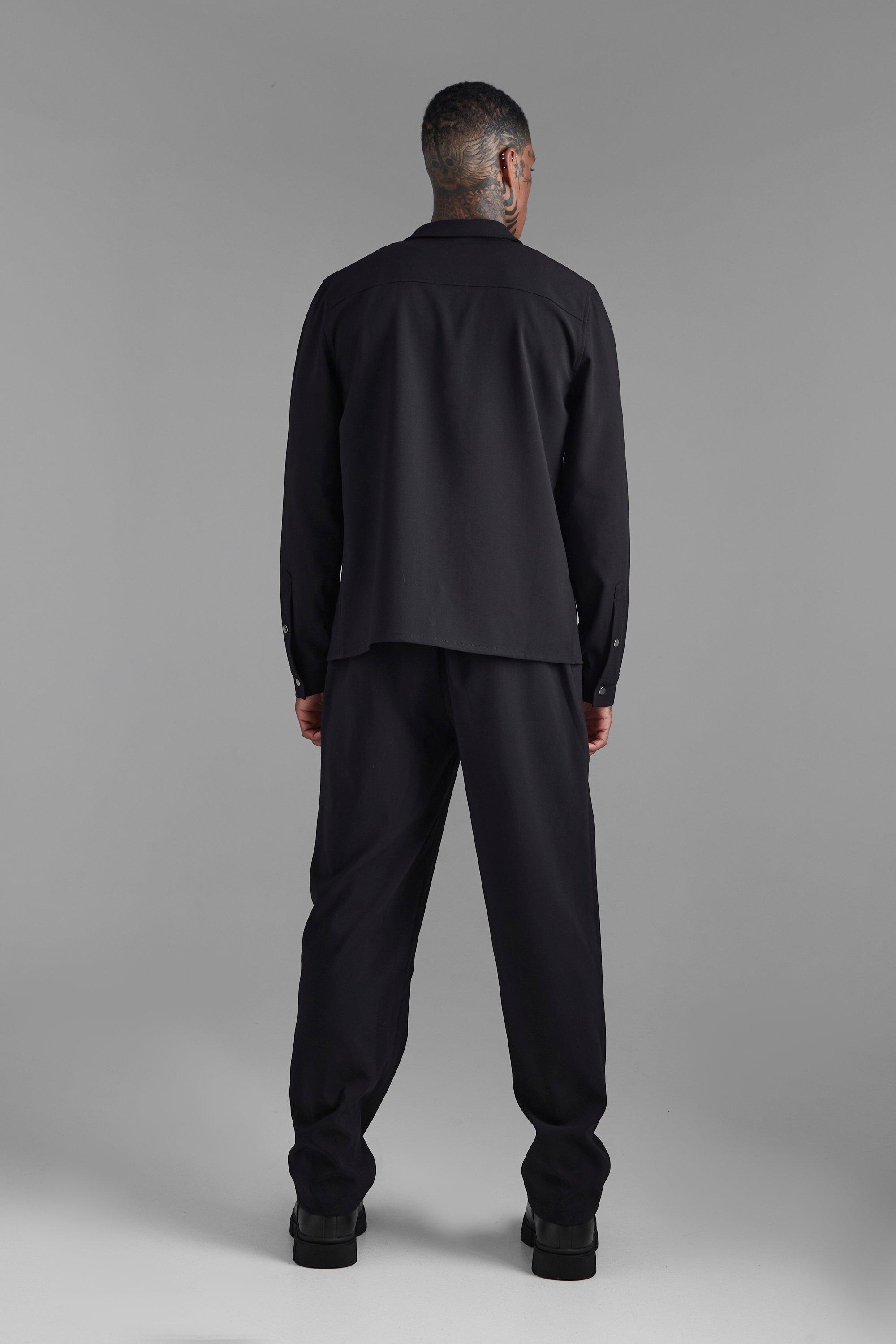 Black smart jogger trousers clearance