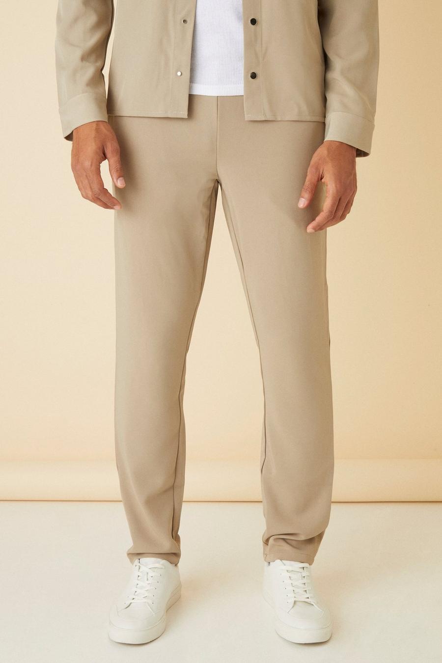 Pantalón deportivo elegante ajustado, Taupe image number 1