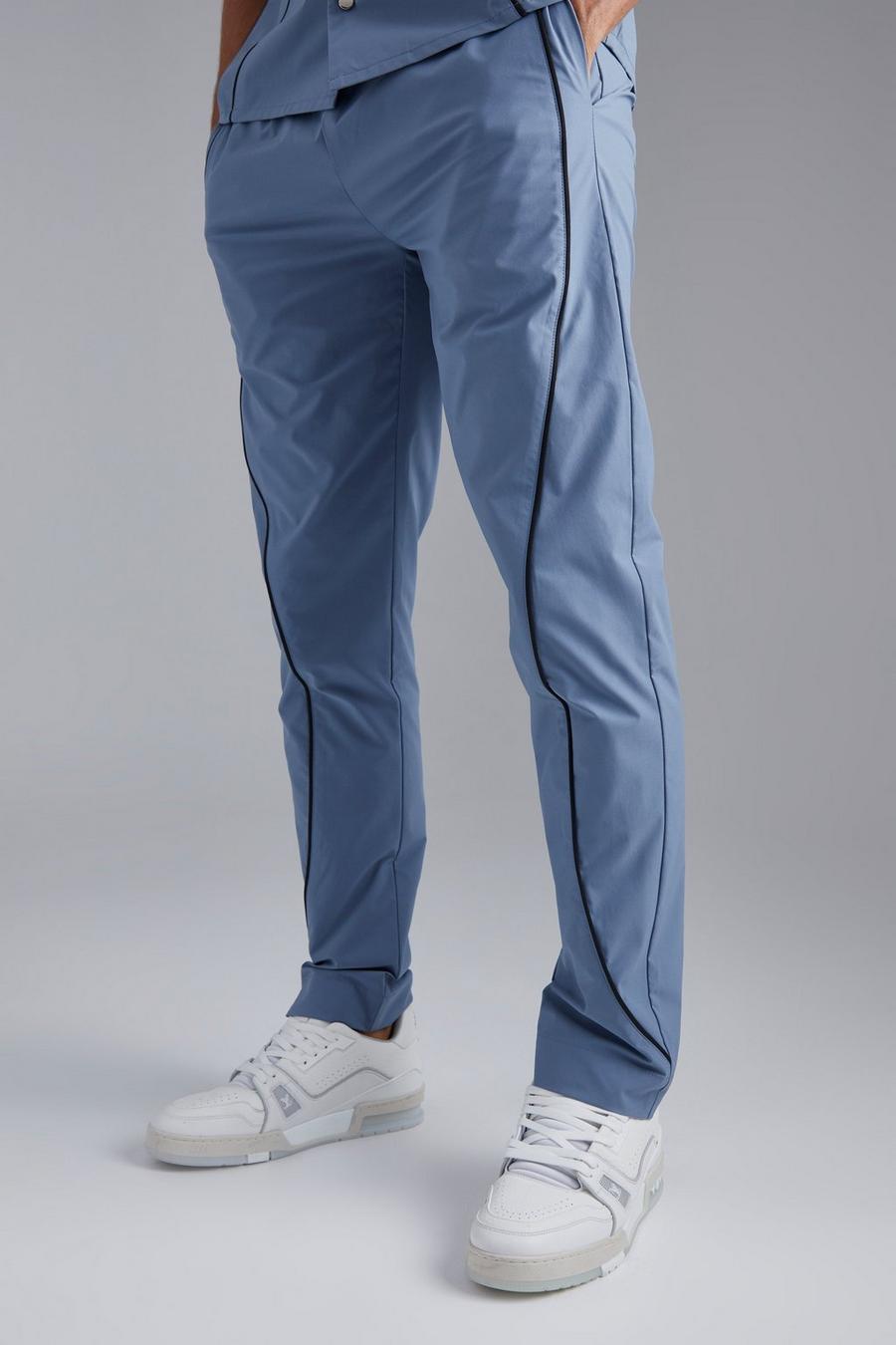 Slate blue Smart Piping Slim Jogger Trouser image number 1