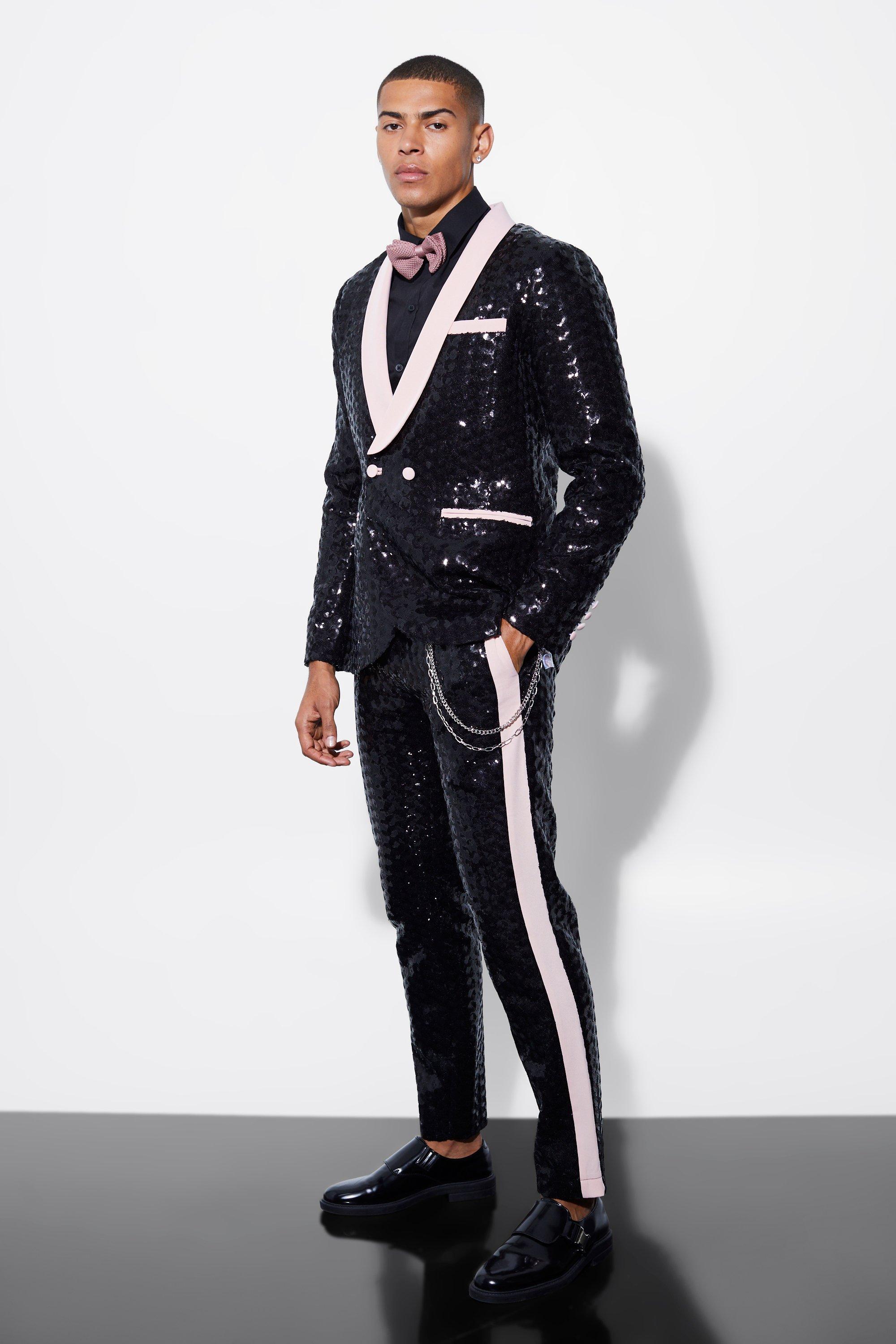 Mens silver sequin tuxedo jacket sale