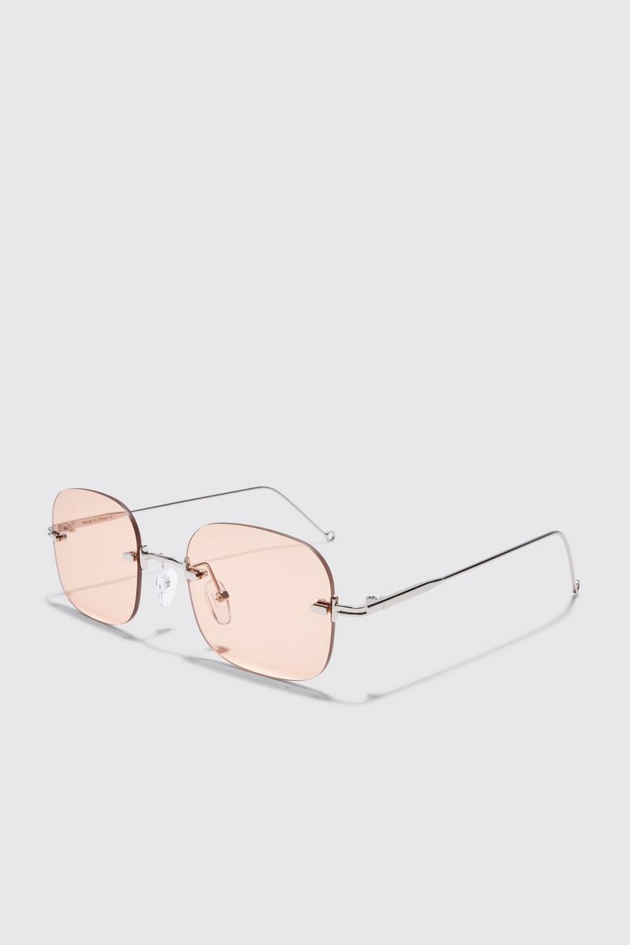 Silver Rimless Rectangle Sunglasses image number 1