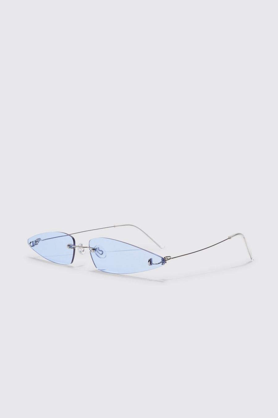 Silver Narrow Rimless Sunglasses