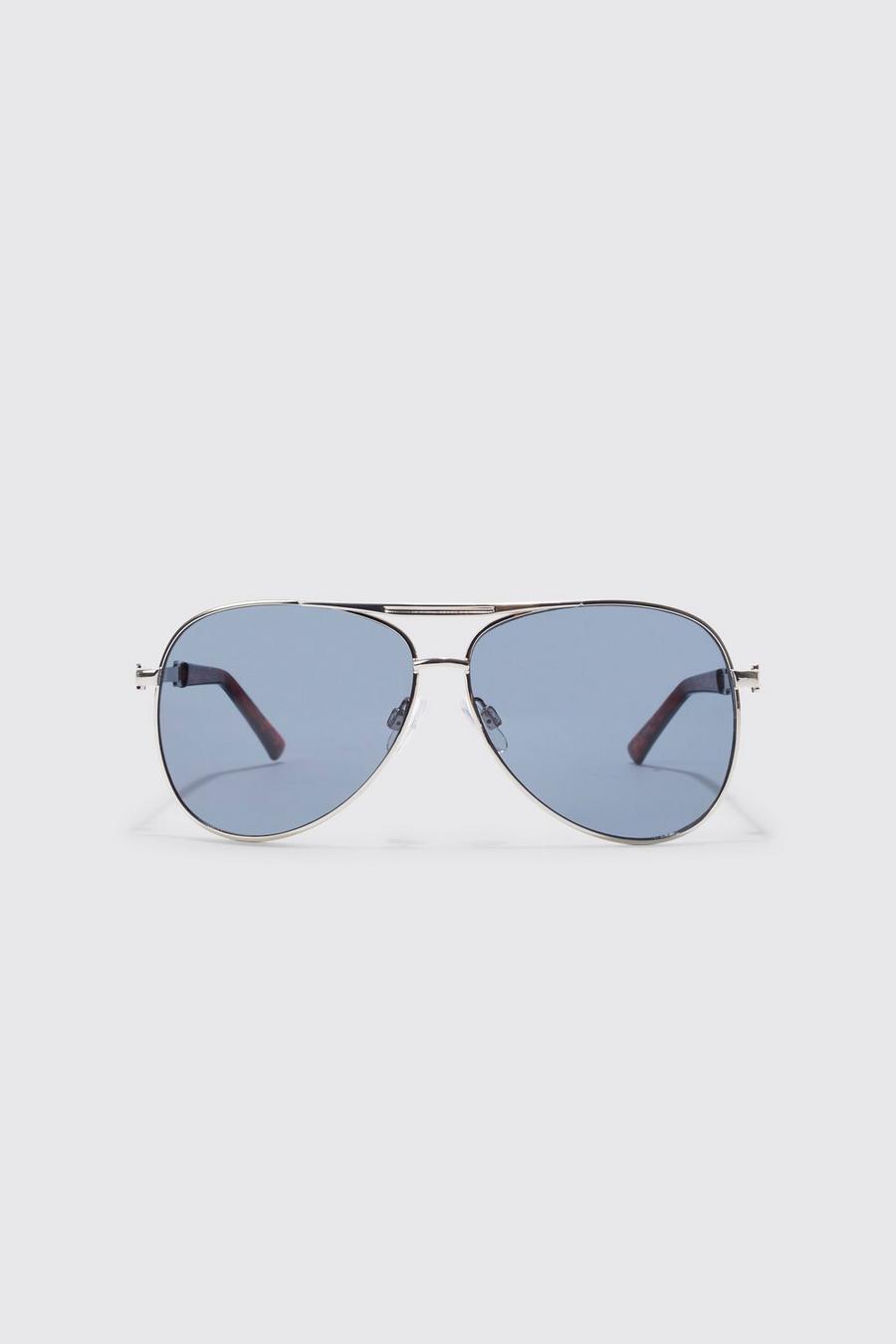 Silver Aviator Sunglasses image number 1