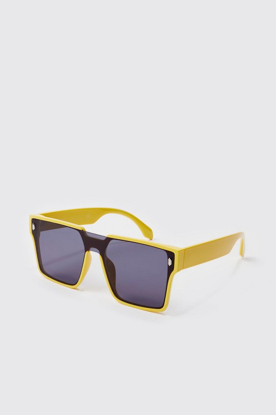 Yellow Overlay Square Sunglasses