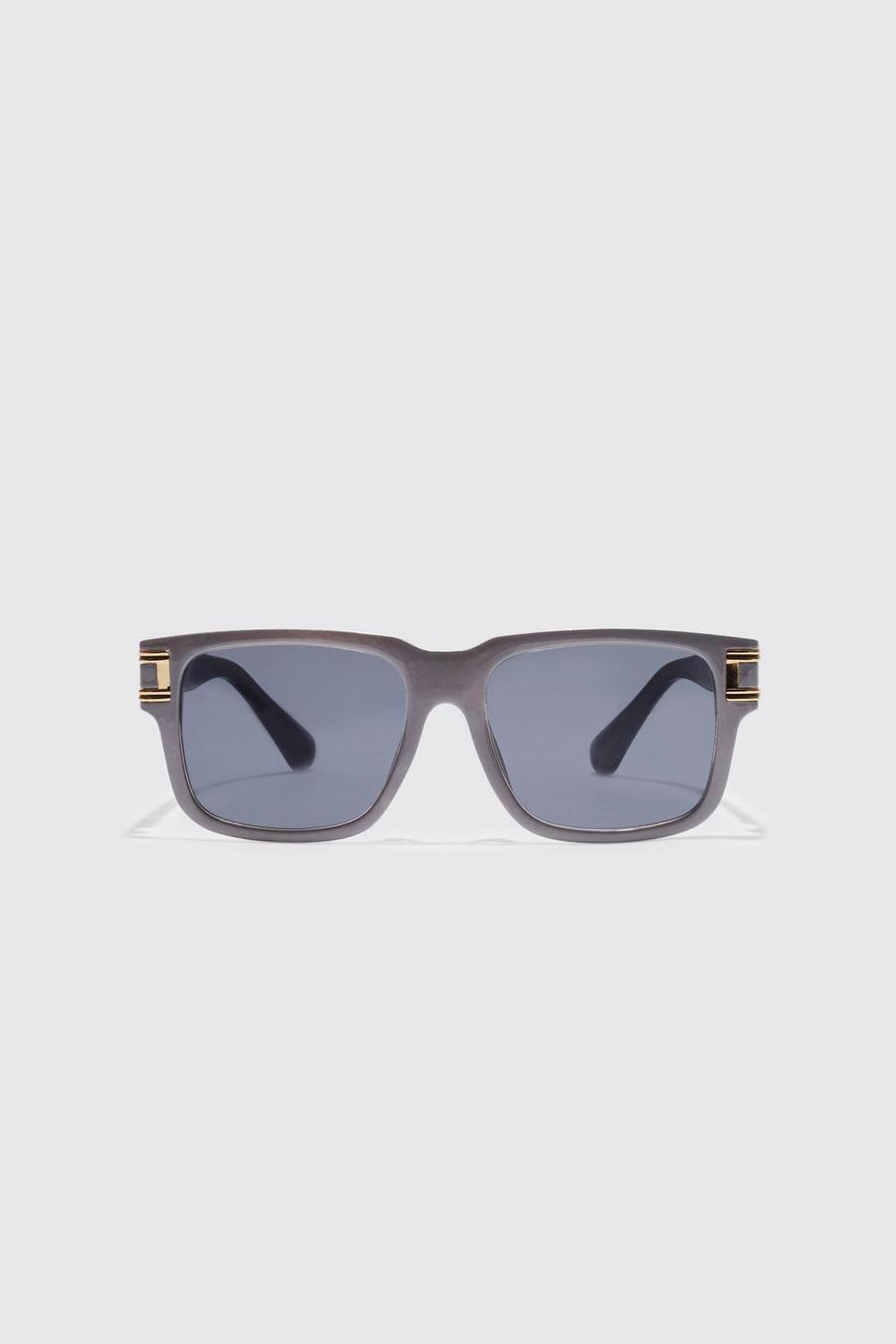 Grey Hinge Detail Square Sunglasses