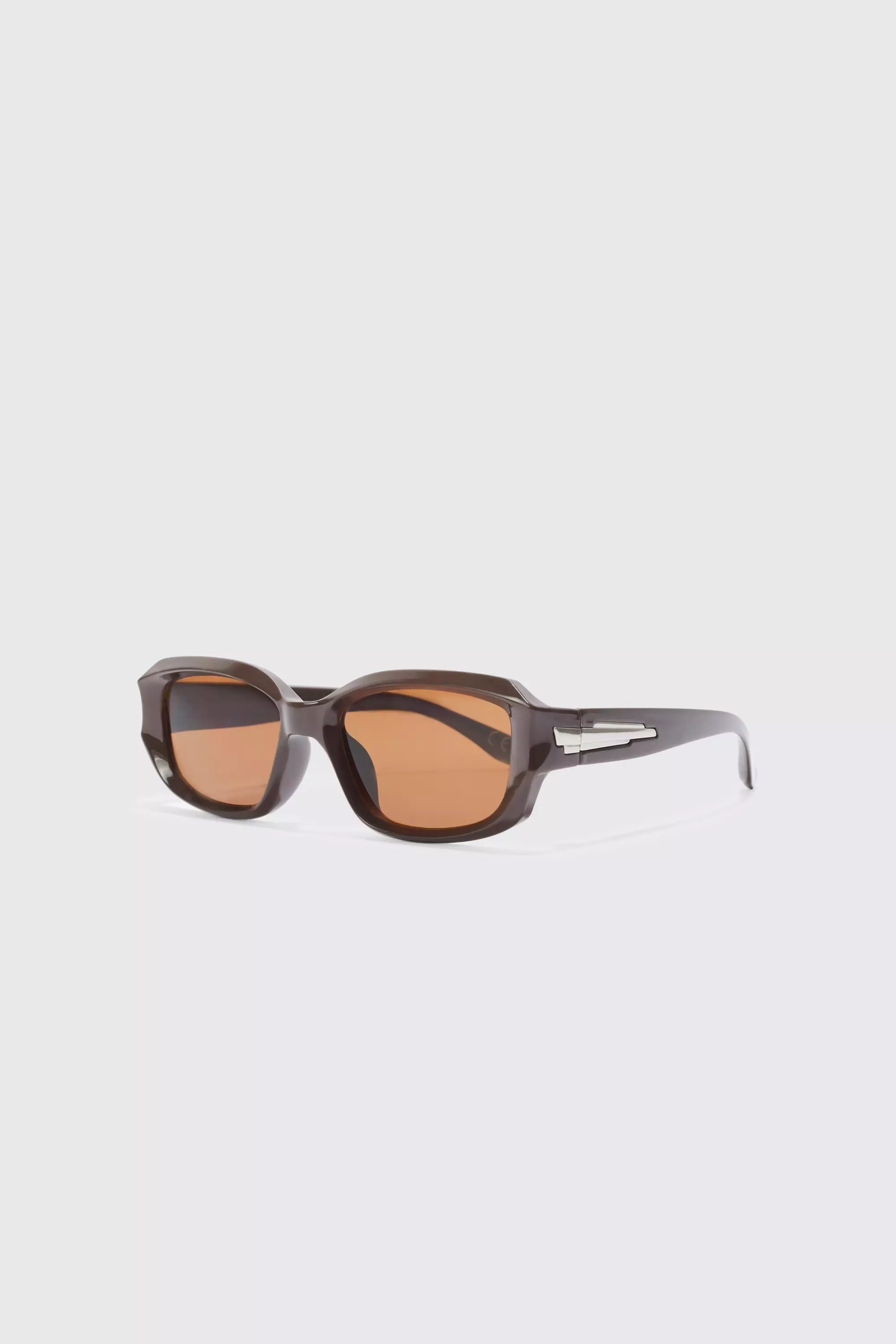 Brown Rectangle Hinge Detail Sunglasses alternative image