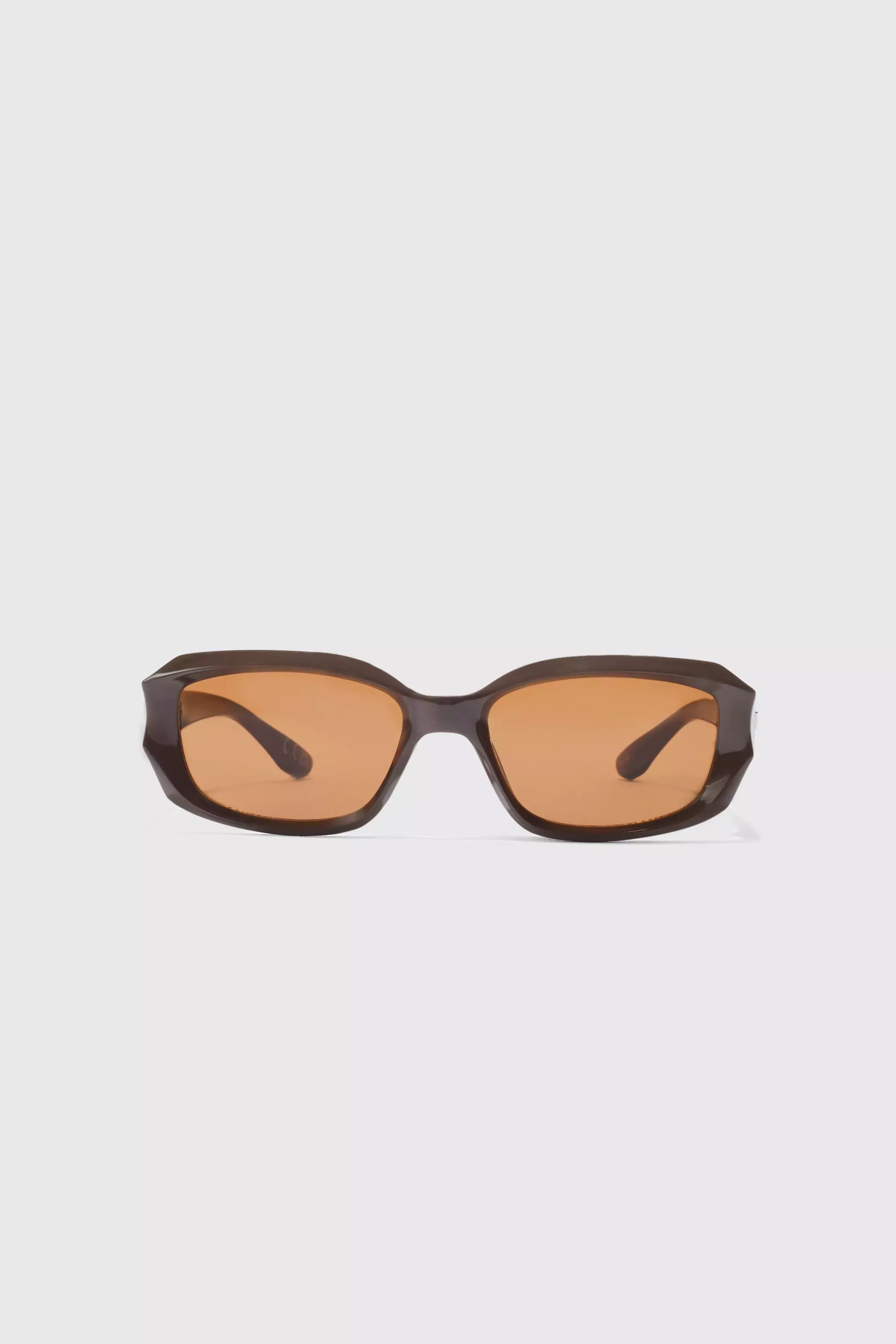 Brown Rectangle Hinge Detail Sunglasses alternative image