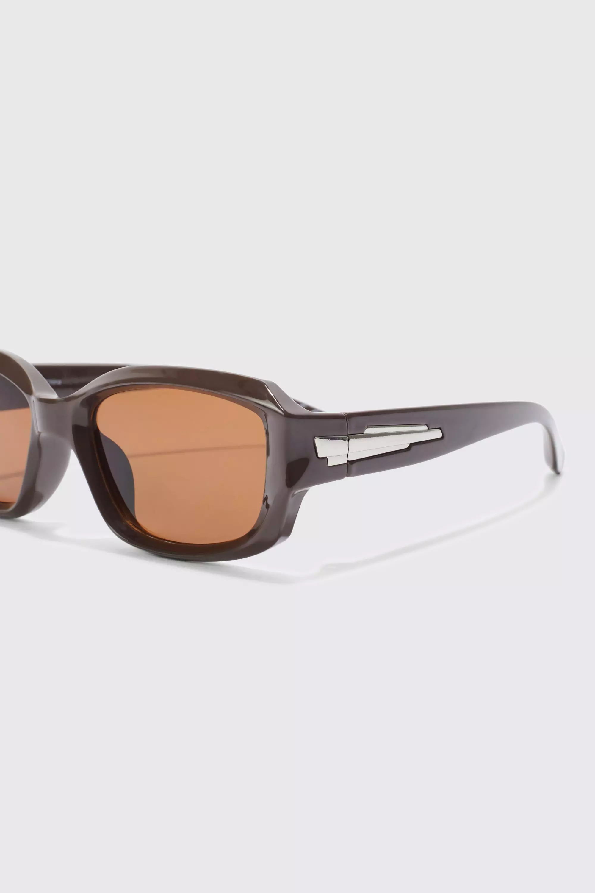 Brown Rectangle Hinge Detail Sunglasses alternative image