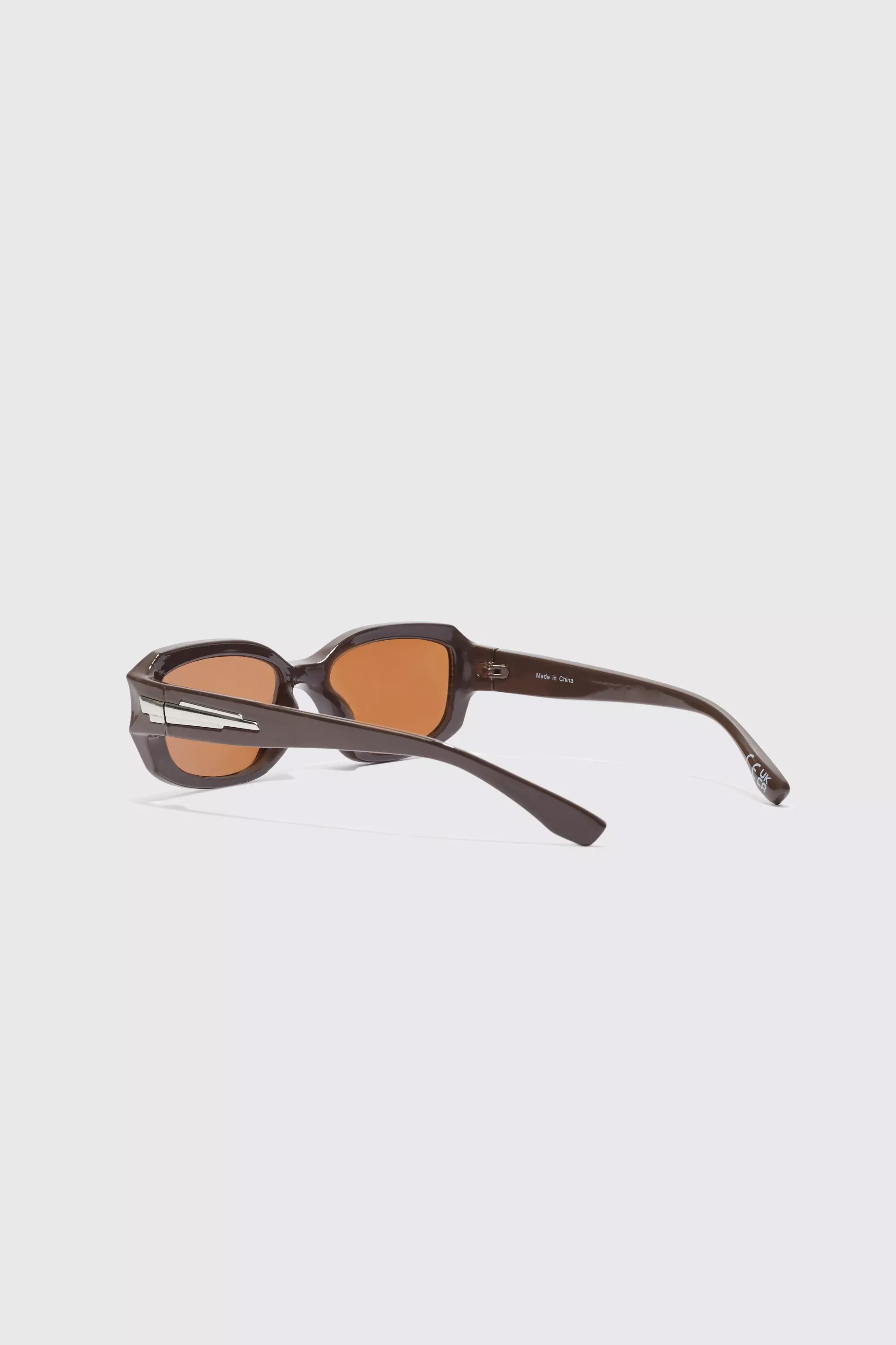 Brown Rectangle Hinge Detail Sunglasses alternative image