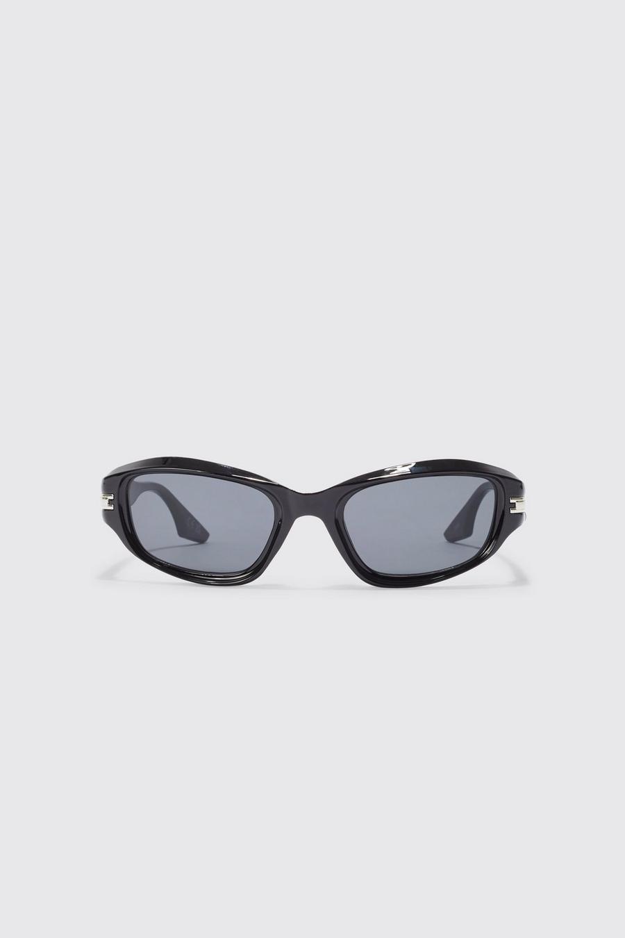Black svart Angled Lens Sunglasses