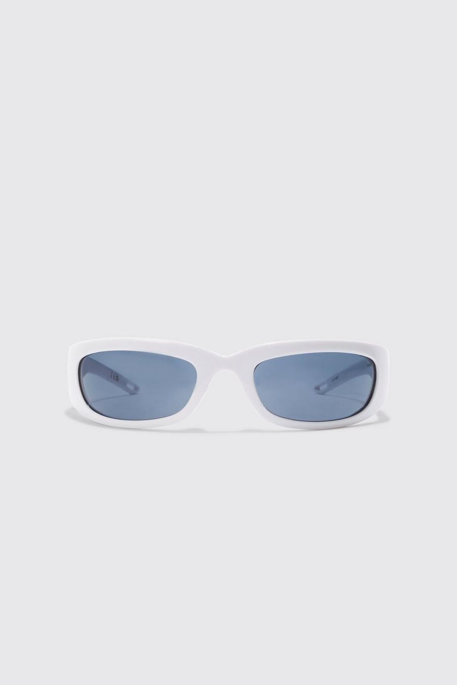 White vit Angled Lens Wrap Sunglasses