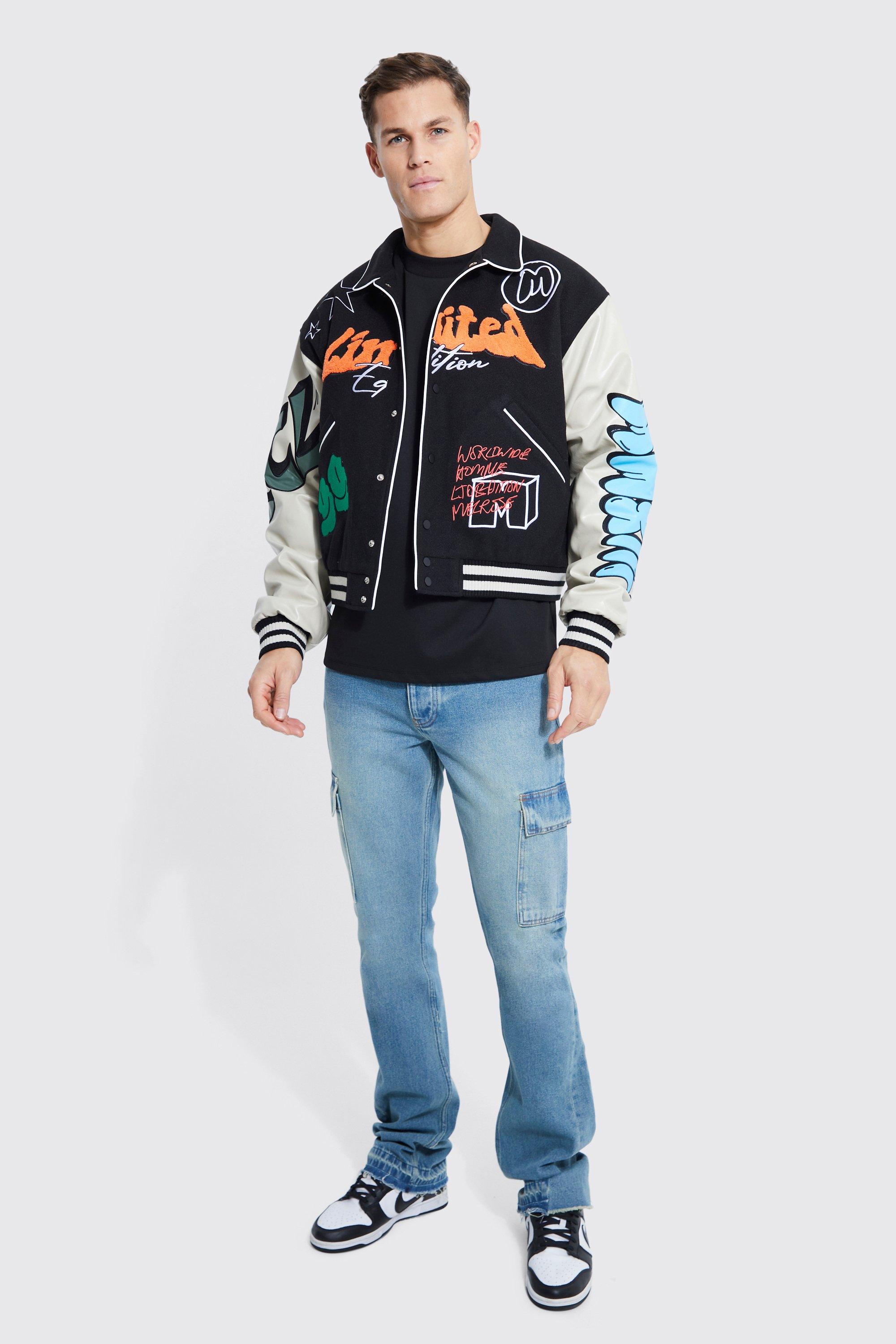 Applique Varsity Jacket in Black - Polo Ralph Lauren