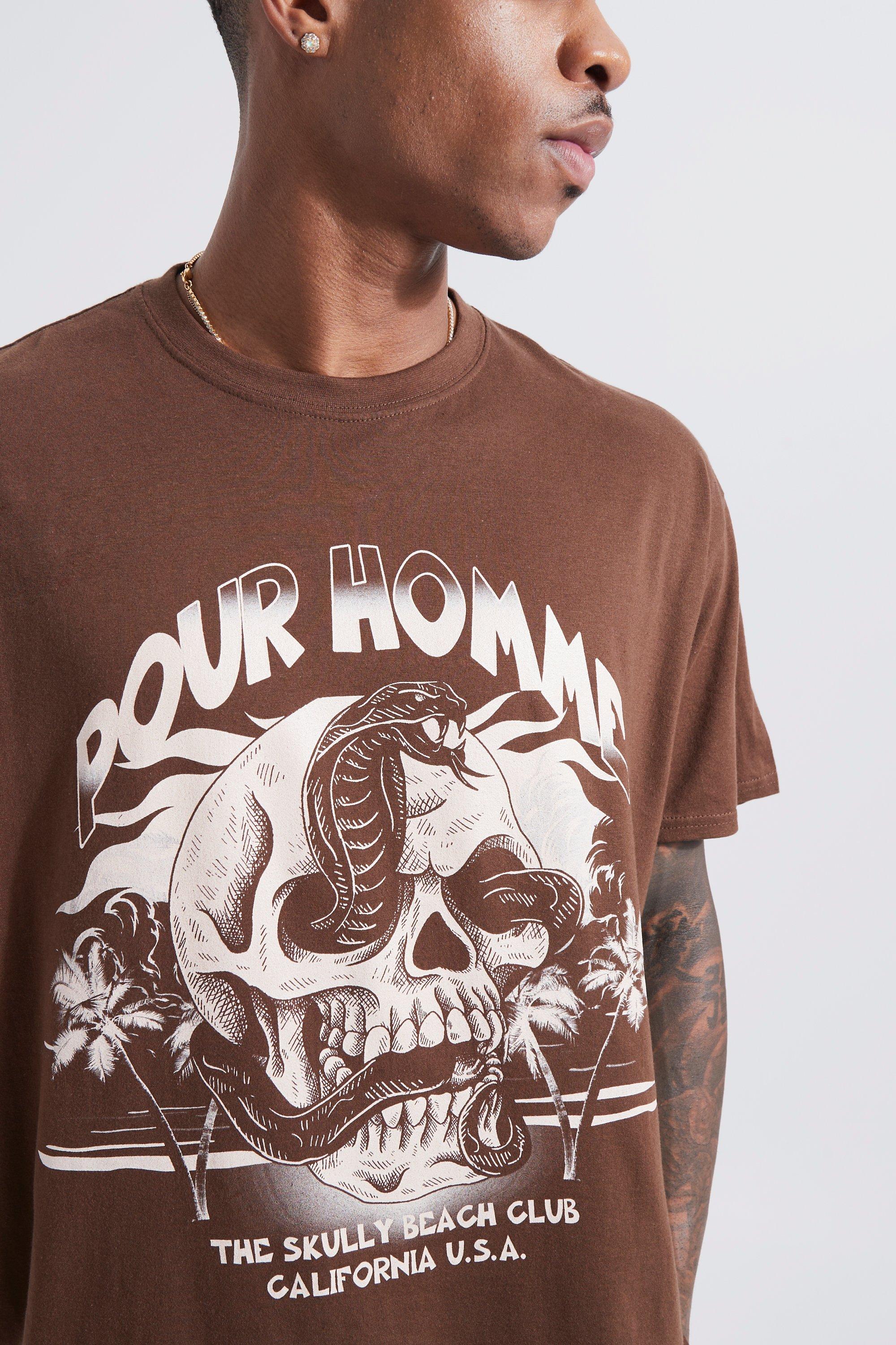 Oversized Homme Skull Graphic T-shirt