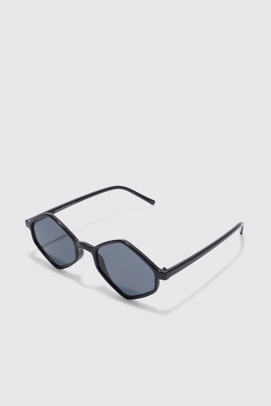 Black schwarz Hexagon Lens Sunglasses