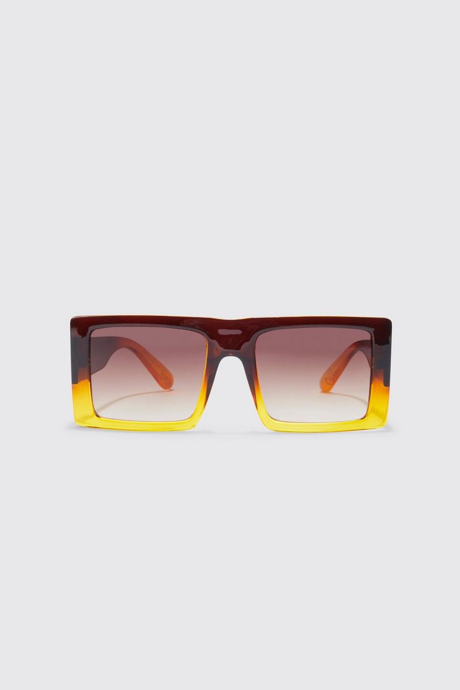 Brown Ombre Rectangle Sunglasses image number 1