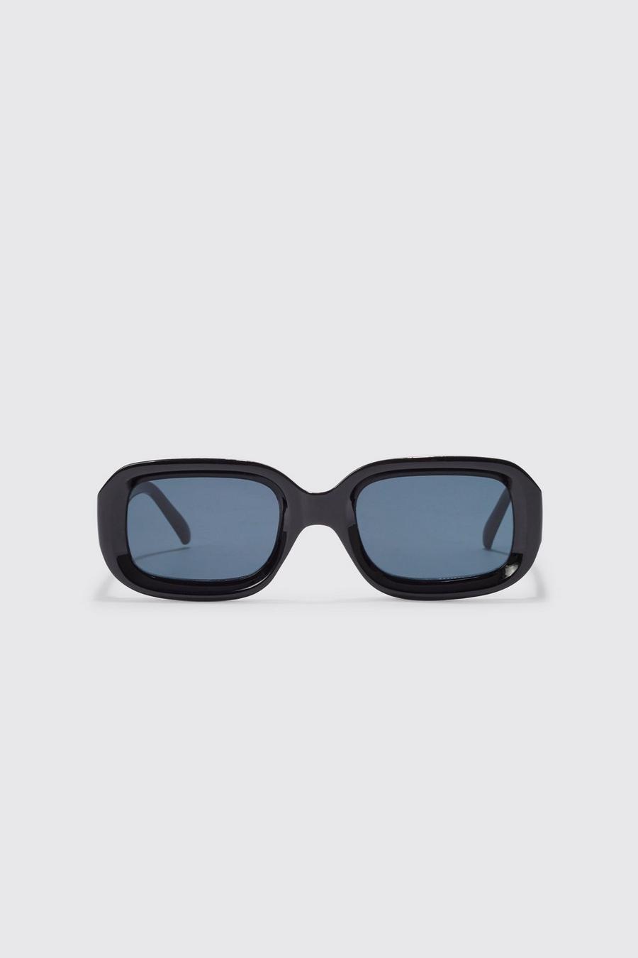 Black svart Smooth Rectangle Sunglasses image number 1