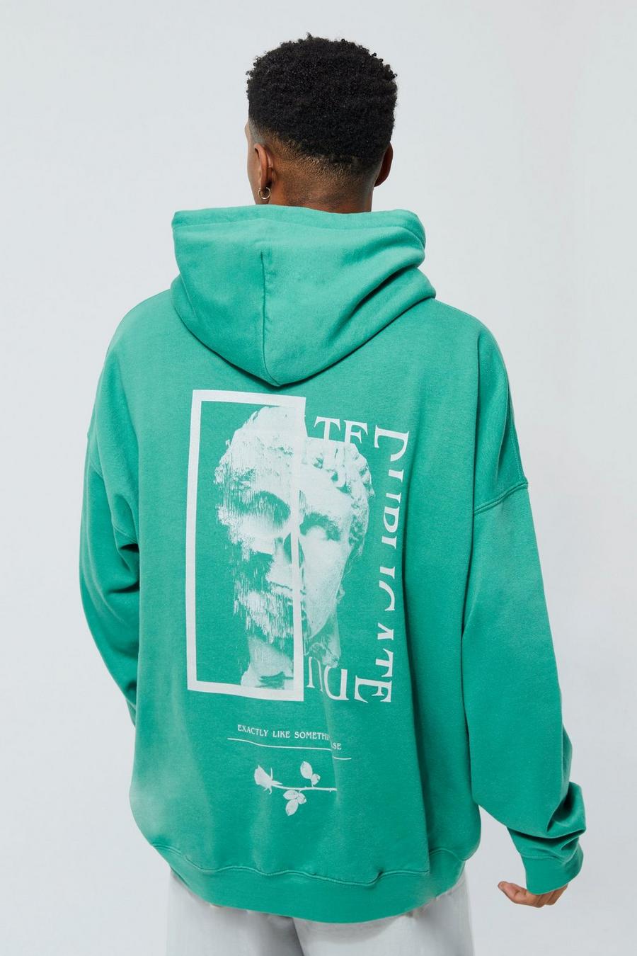 Forest vert Oversized Graphic Hoodie