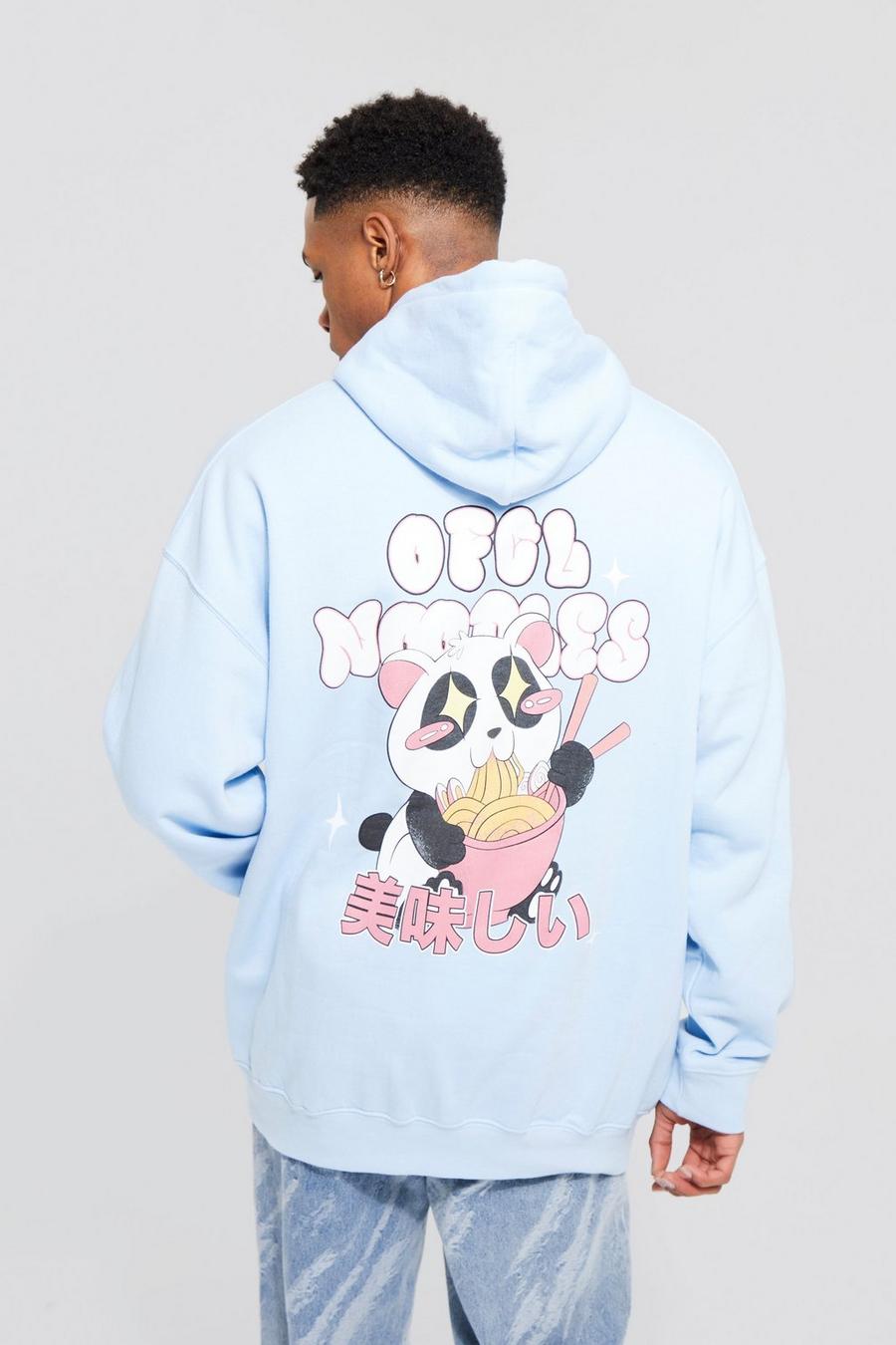 Light blue Oversized Graphic Hoodie image number 1