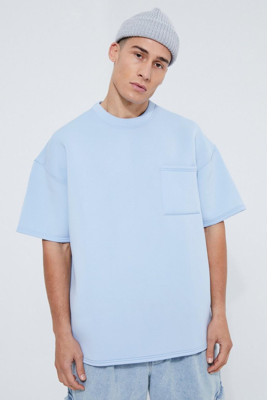 Light blue Oversized Scuba Pocket T-shirt image number 1