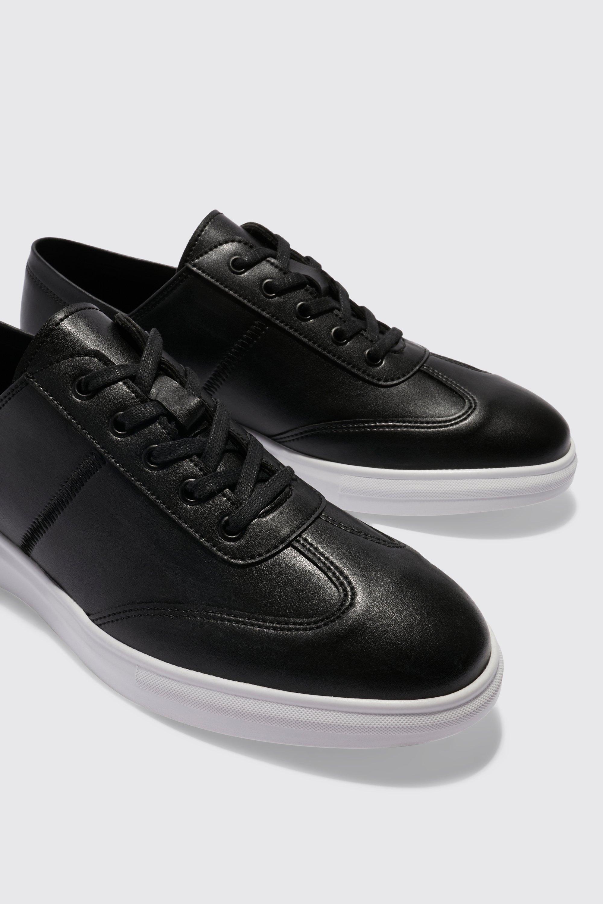 Mens smart black on sale trainers