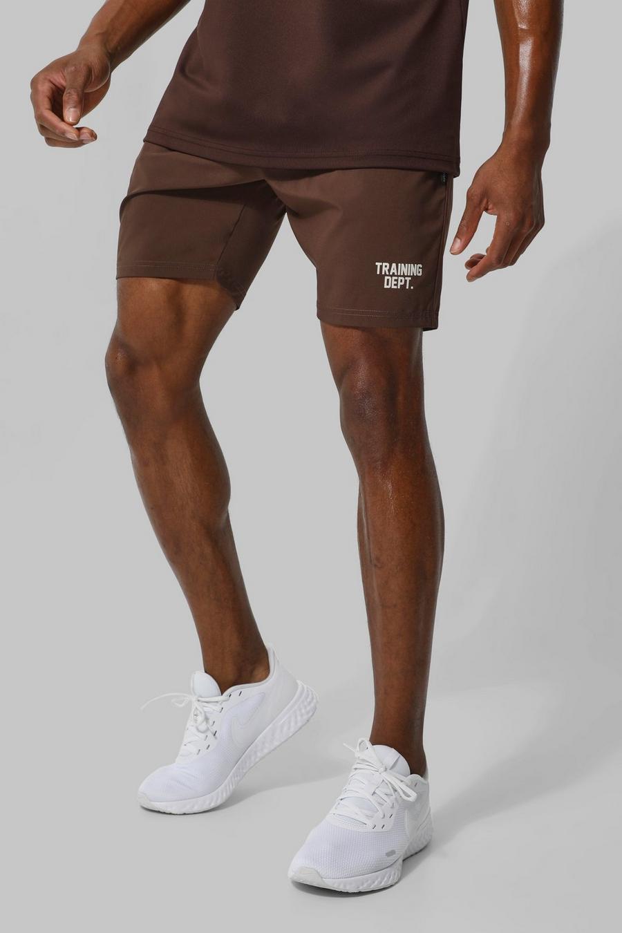 Chocolate marrón Man Active Performance Training Dept Shorts