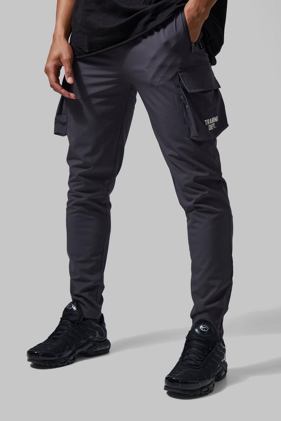 Charcoal Man Active Performance Cargo Joggers image number 1