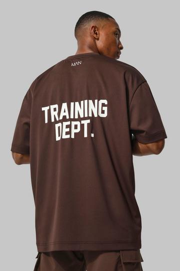 Man Active Training Dept Performance Oversized T Shirt chocolate