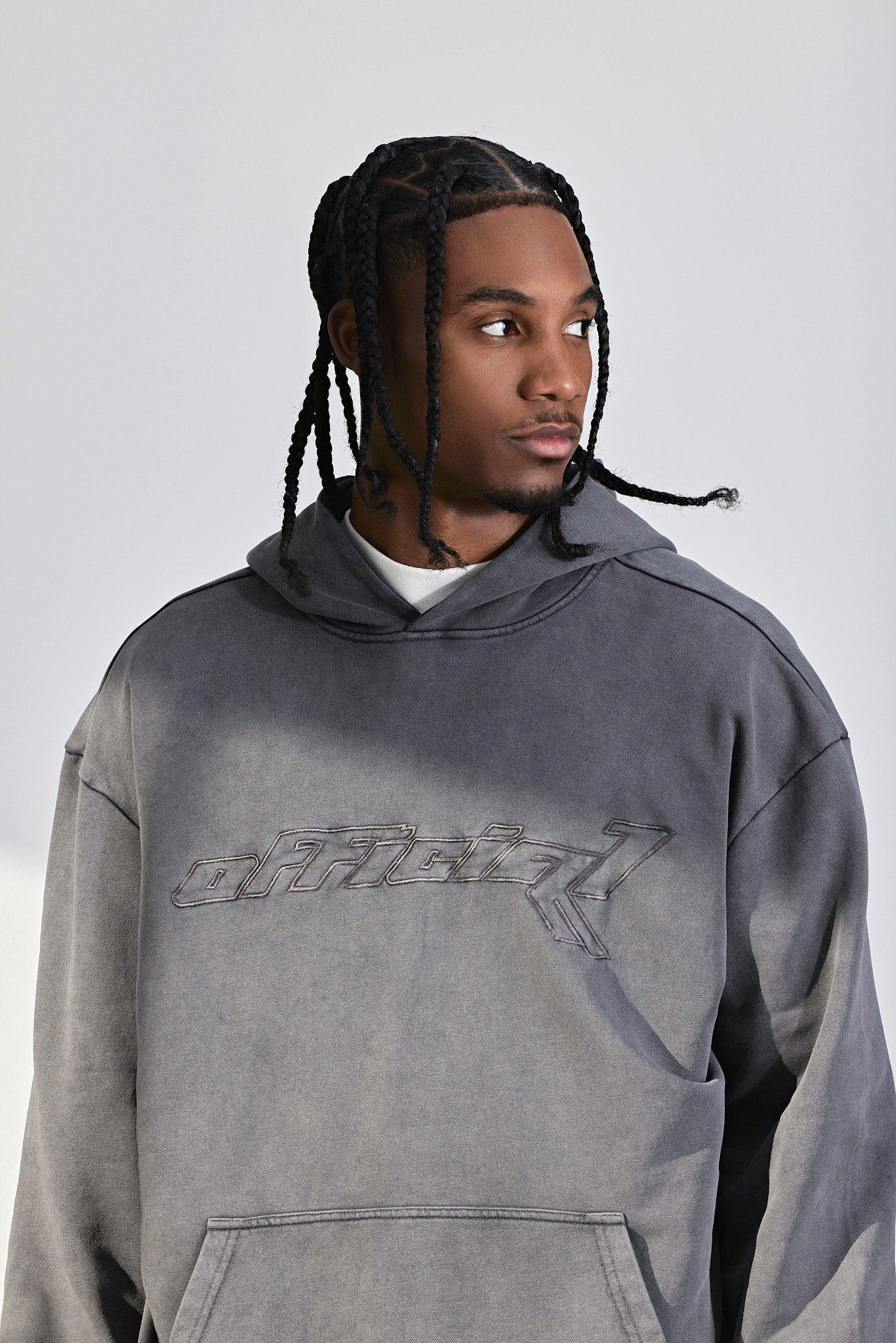 Gray acid 2025 wash hoodie