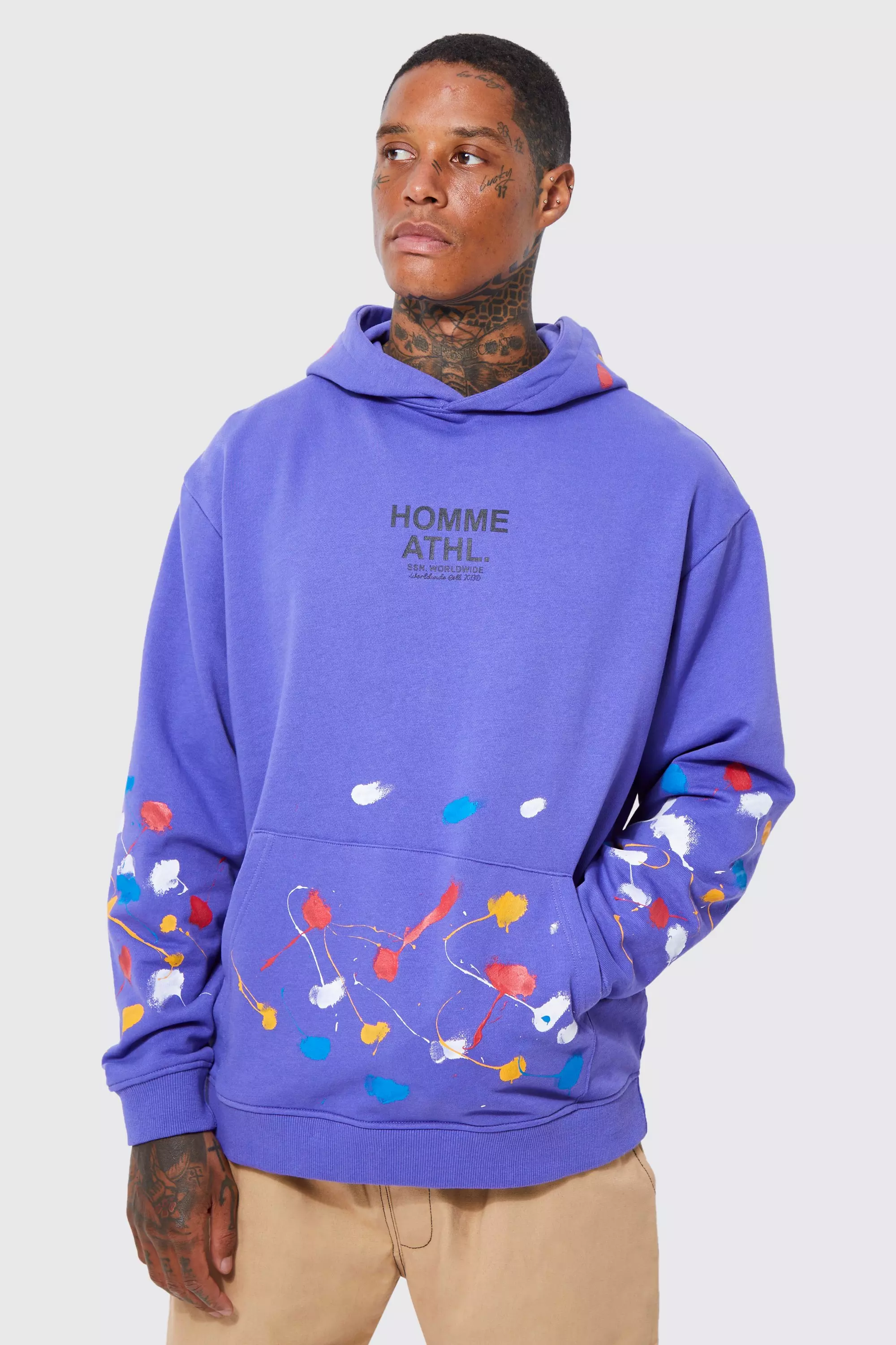 Paint splatter hoodie sale