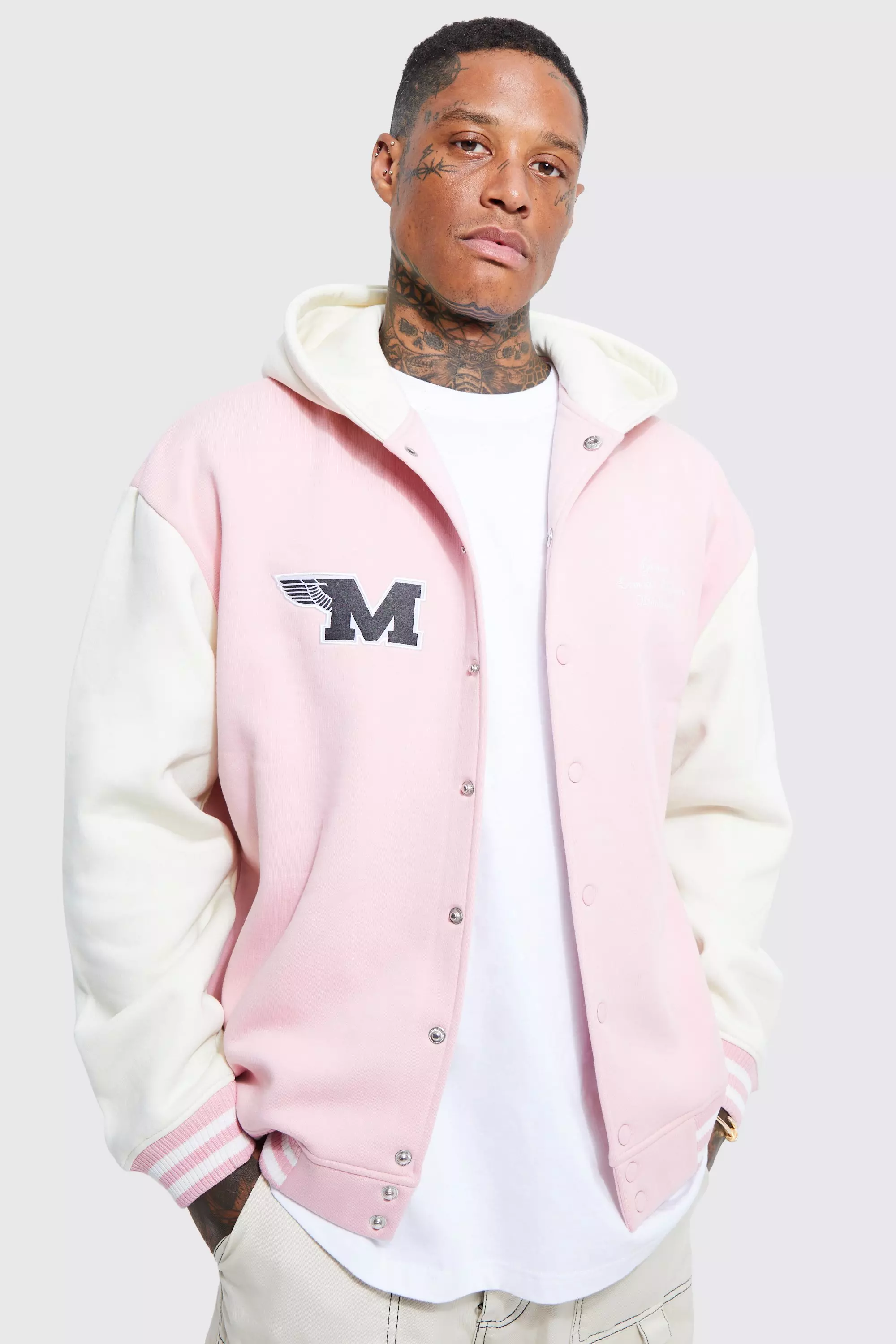 Pink sale jersey jacket