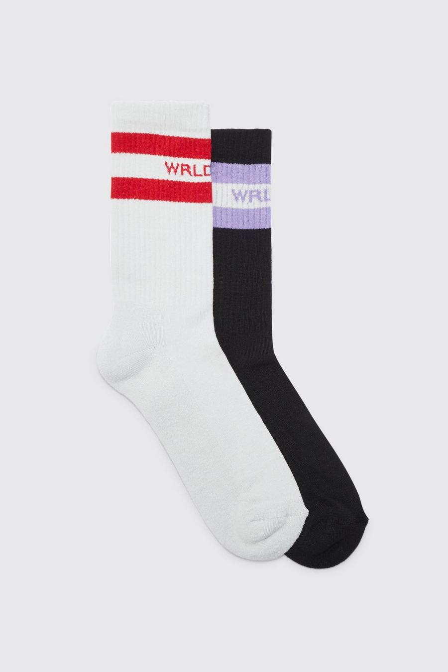 2 Pack Worldwide Sports Socks, Multi image number 1
