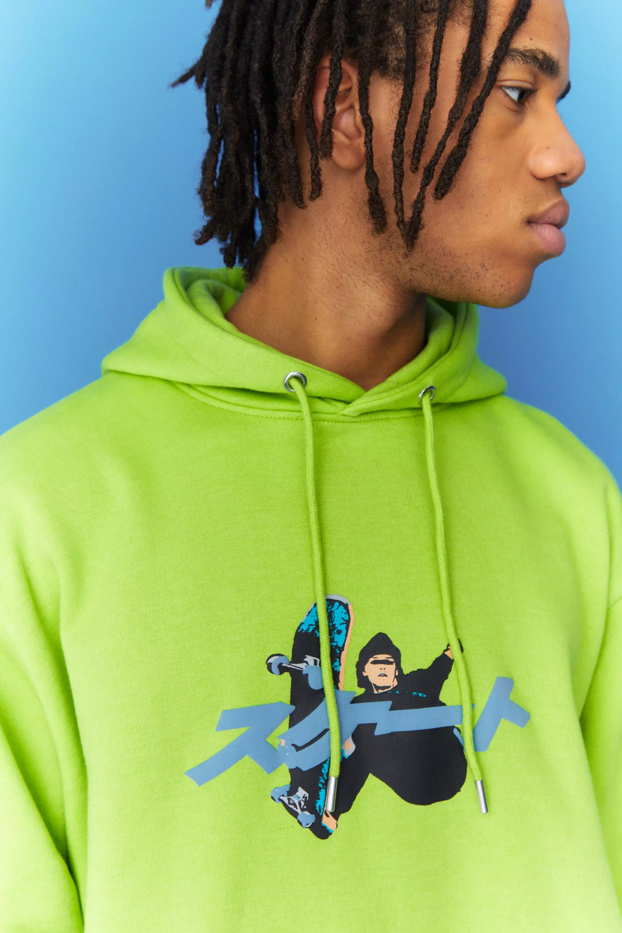 Lime green outlet graphic hoodie