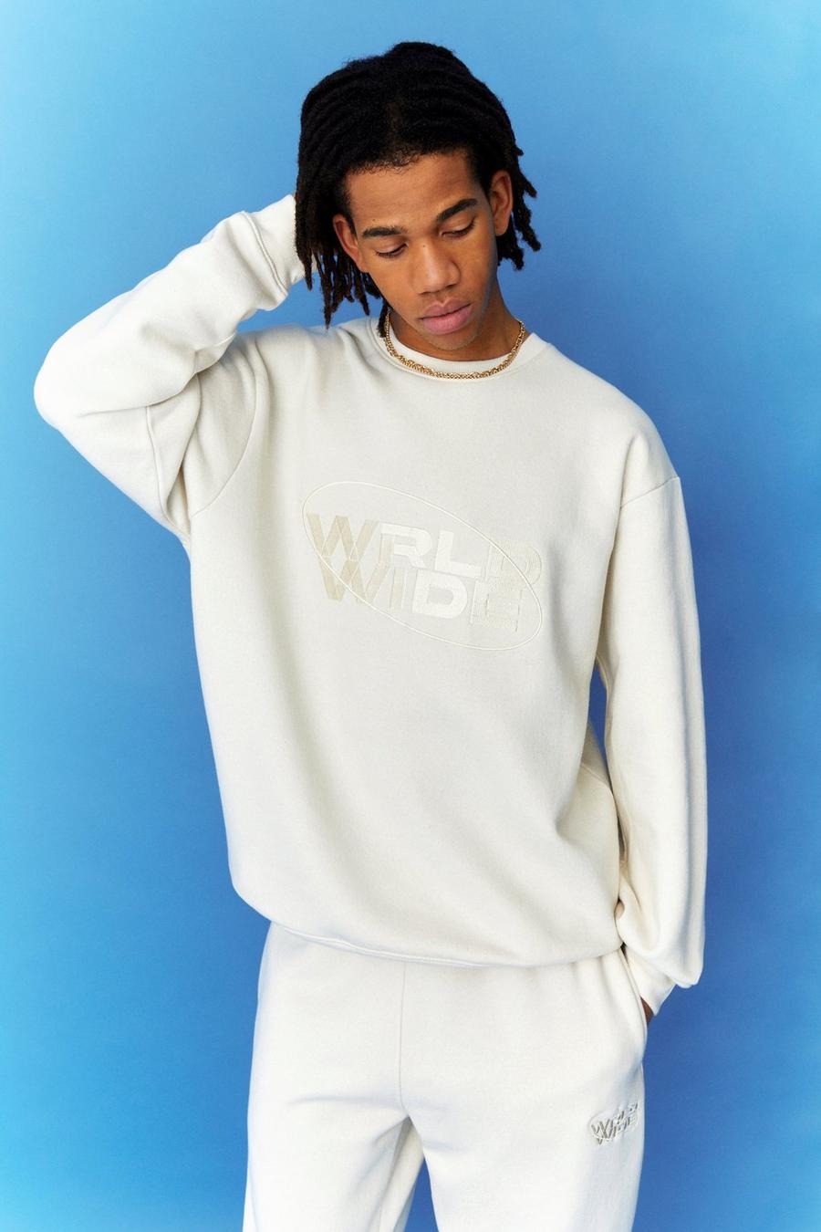Ecru white Oversized Worldwide Sweatshirt