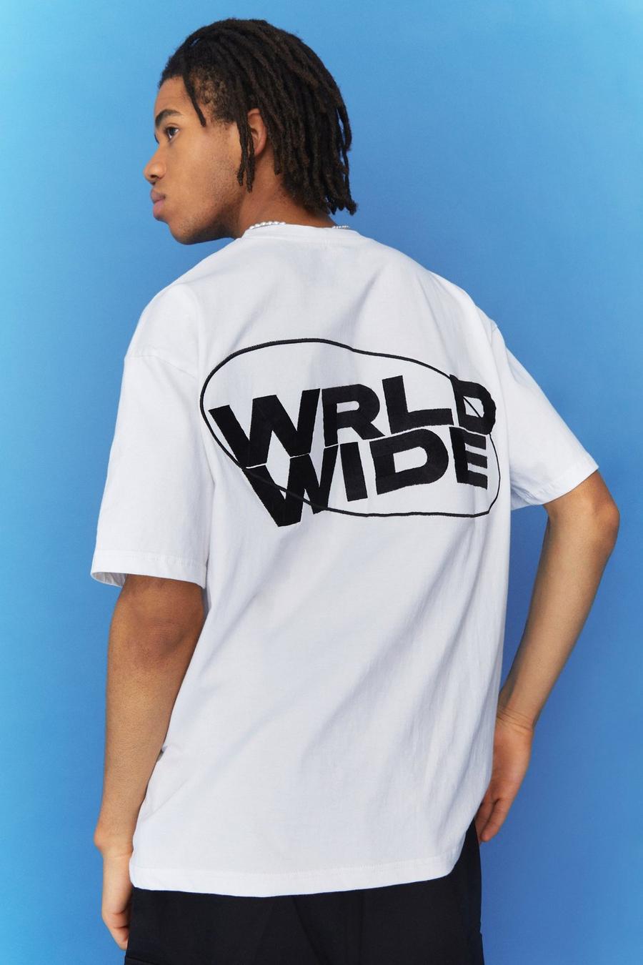 White Oversized Worldwide Heavyweight T-shirt image number 1