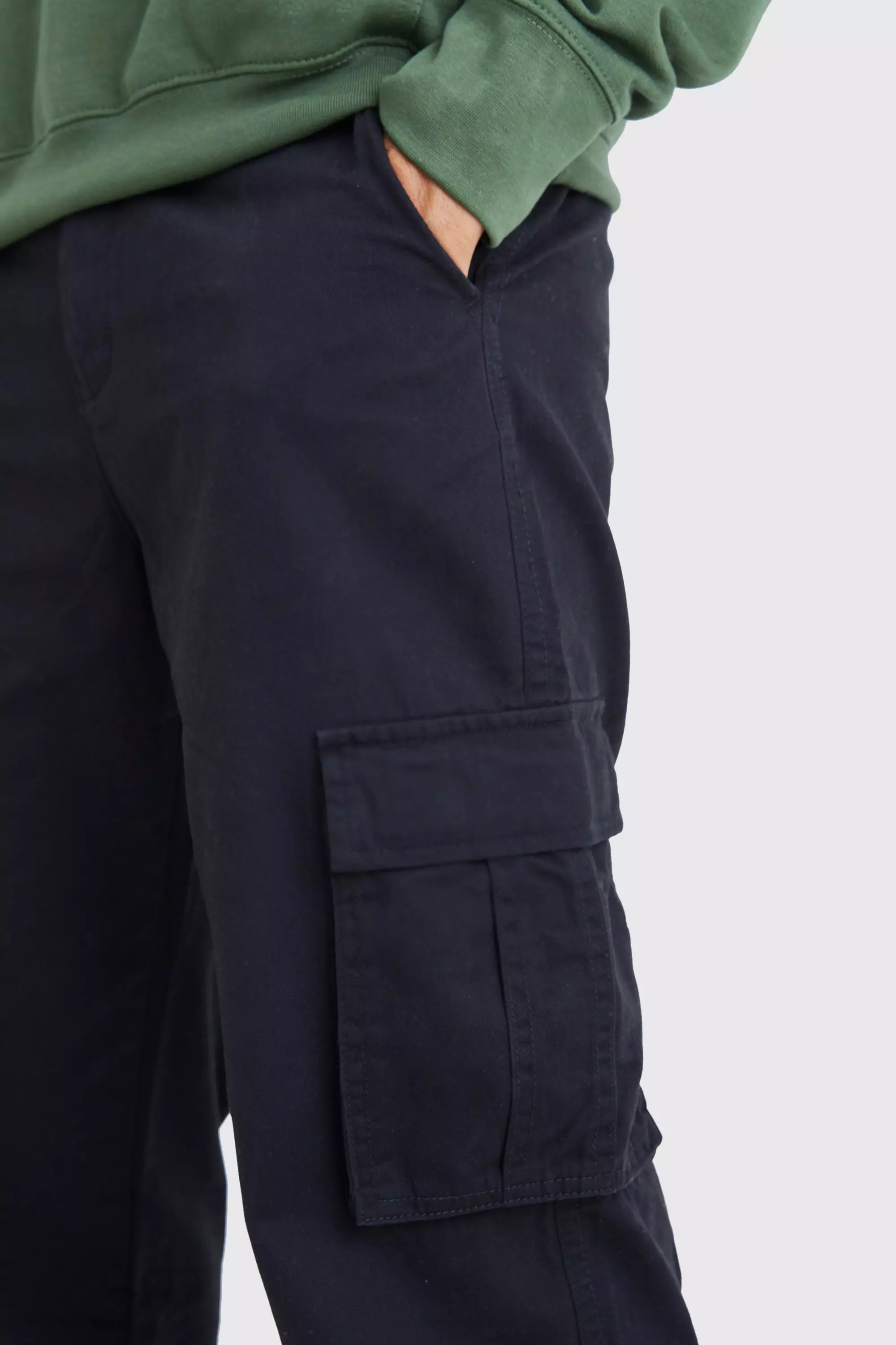 Fixed Waist relaxed Fit Cargo Chino Pants