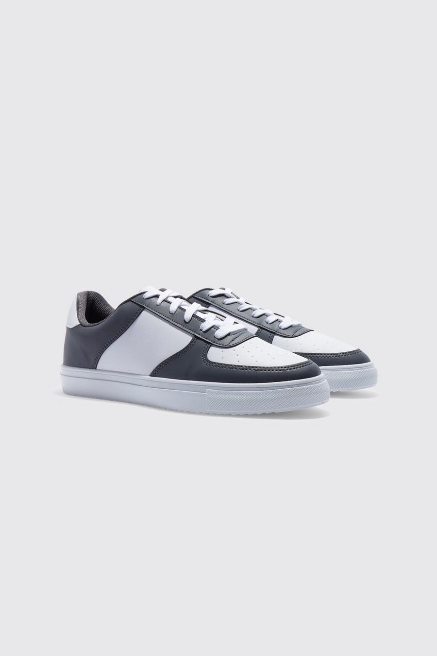 פחם grey נעלי ספורט עם פאנל בצבע מנוגד