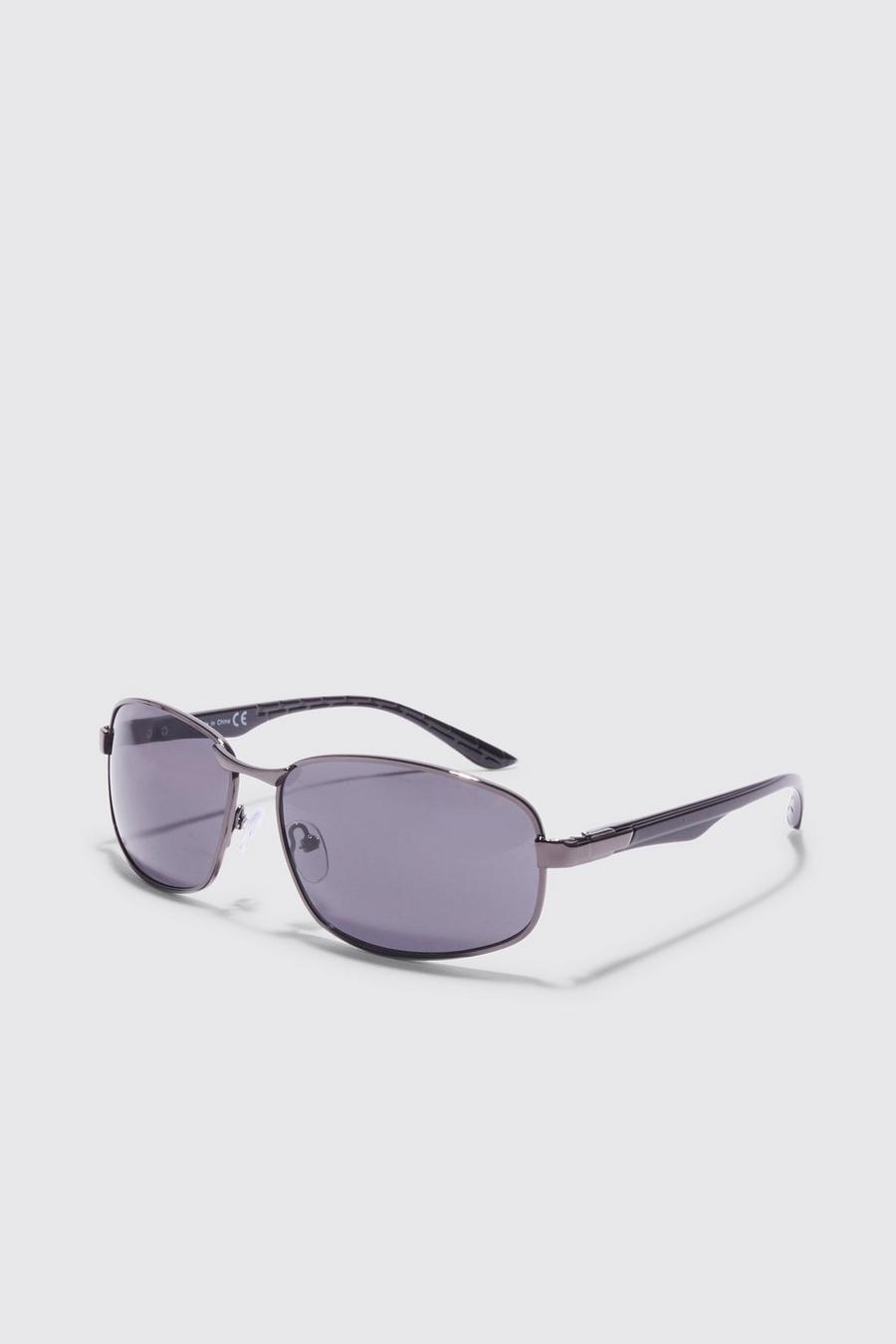 Charcoal grigio Angled Sunglasses