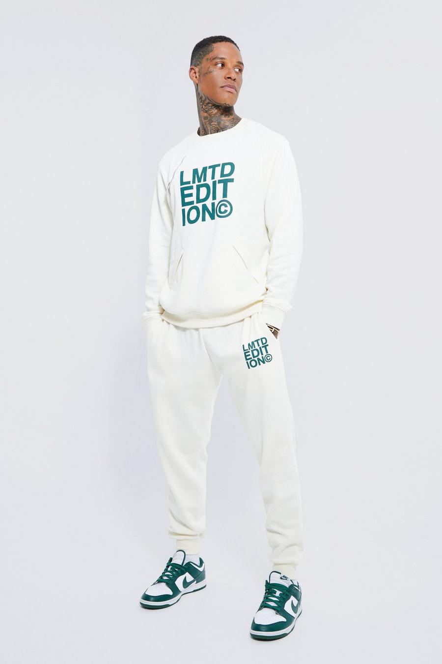 Ecru white Lightweight Limited Zip Sweatshirt Tracksuit