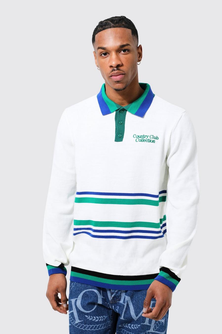 White Country Club Knitted Polo 