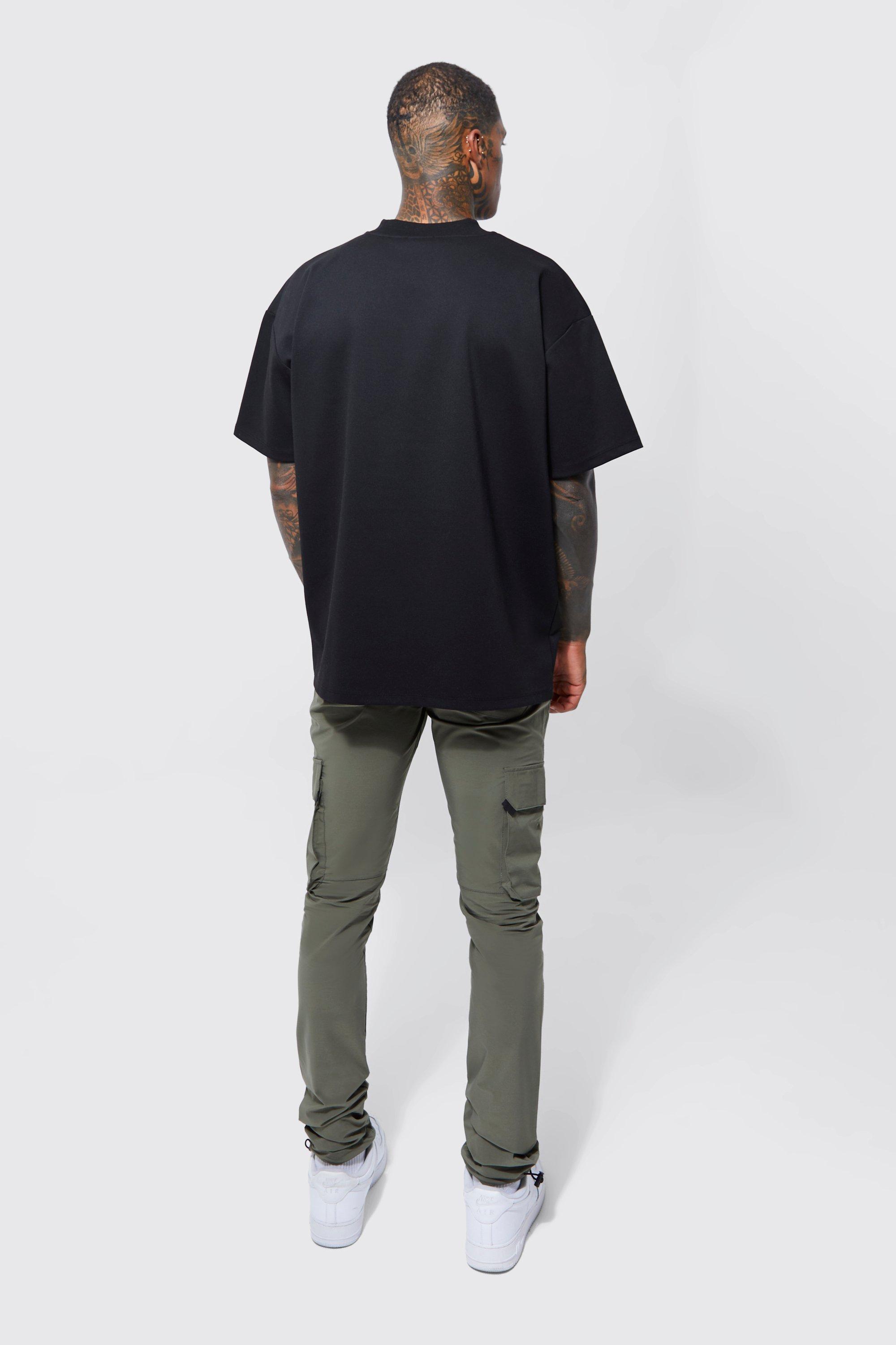 Elastic Waist Slim Fit Toggle Cargo Trouser | boohoo USA