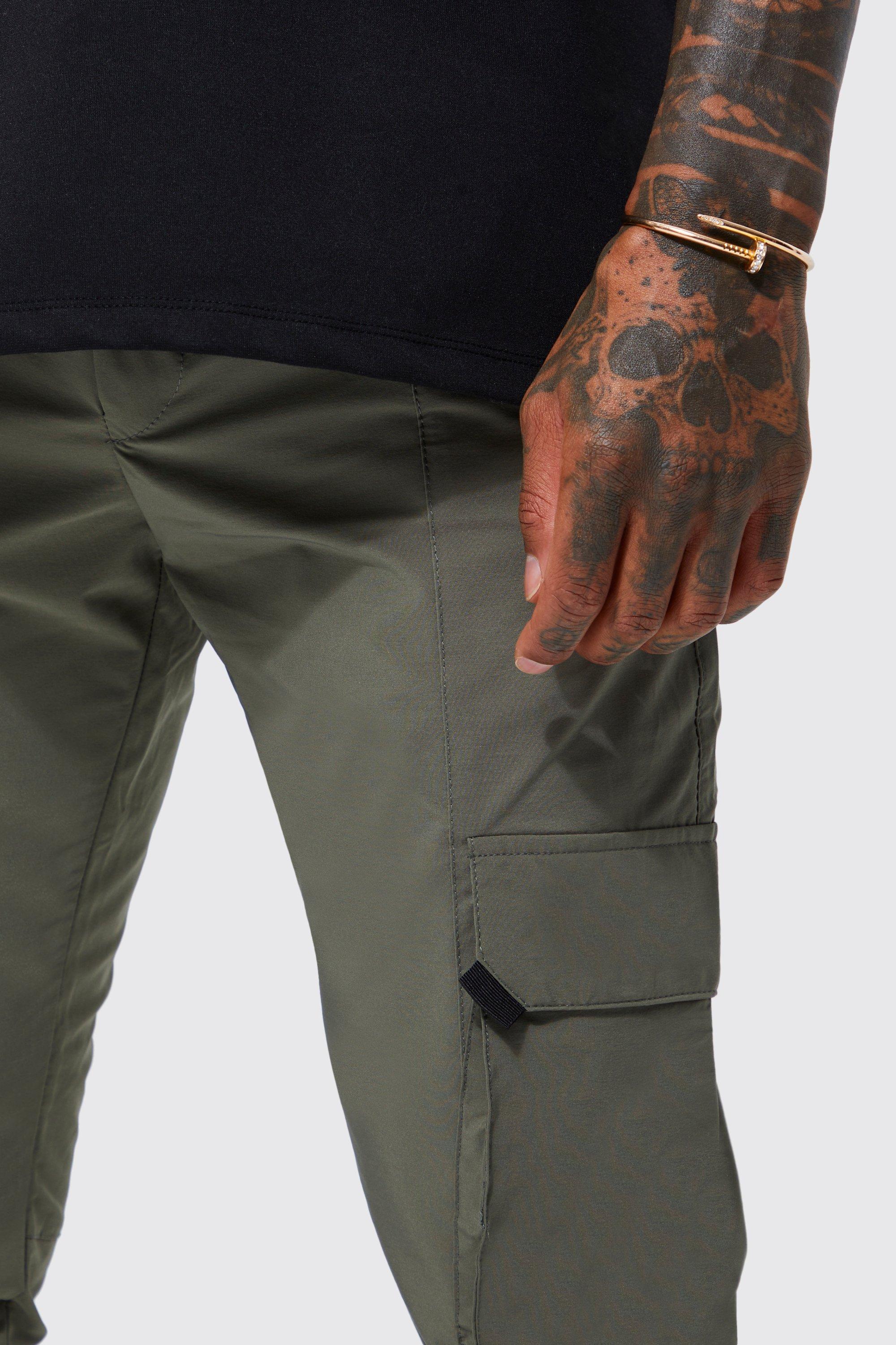 Elastic Waist Slim Fit Toggle Cargo Trouser | boohoo USA
