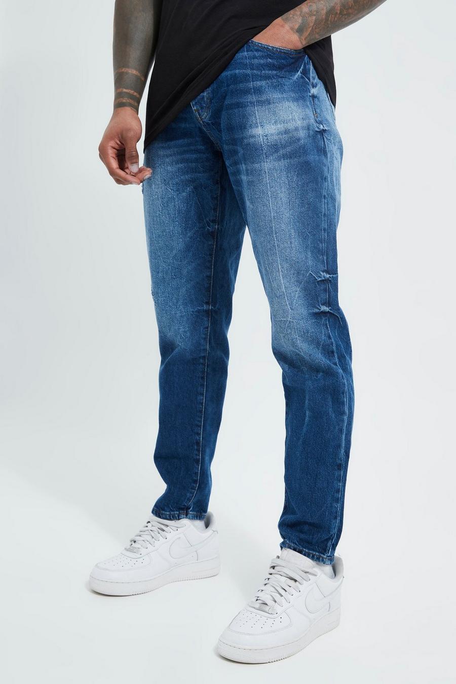 Mid blue Tapered Rigid Jeans image number 1