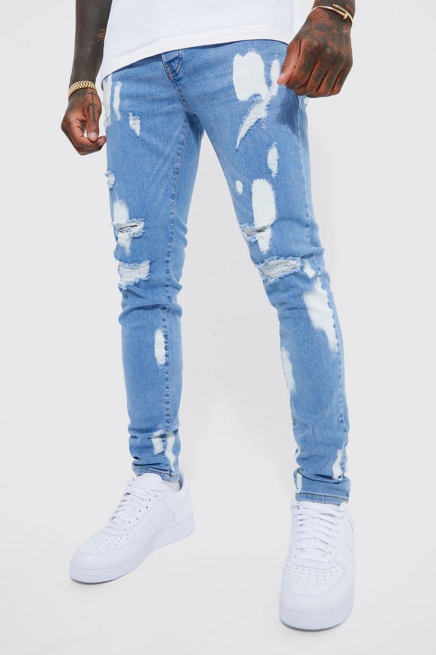 Light blue Gebleekte Stretch Skinny Jeans image number 1