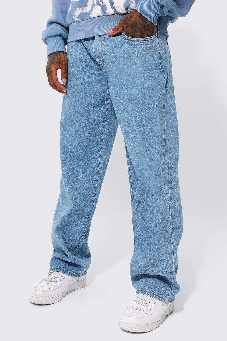 Light blue Baggy Fit Drawstring Jeans image number 1