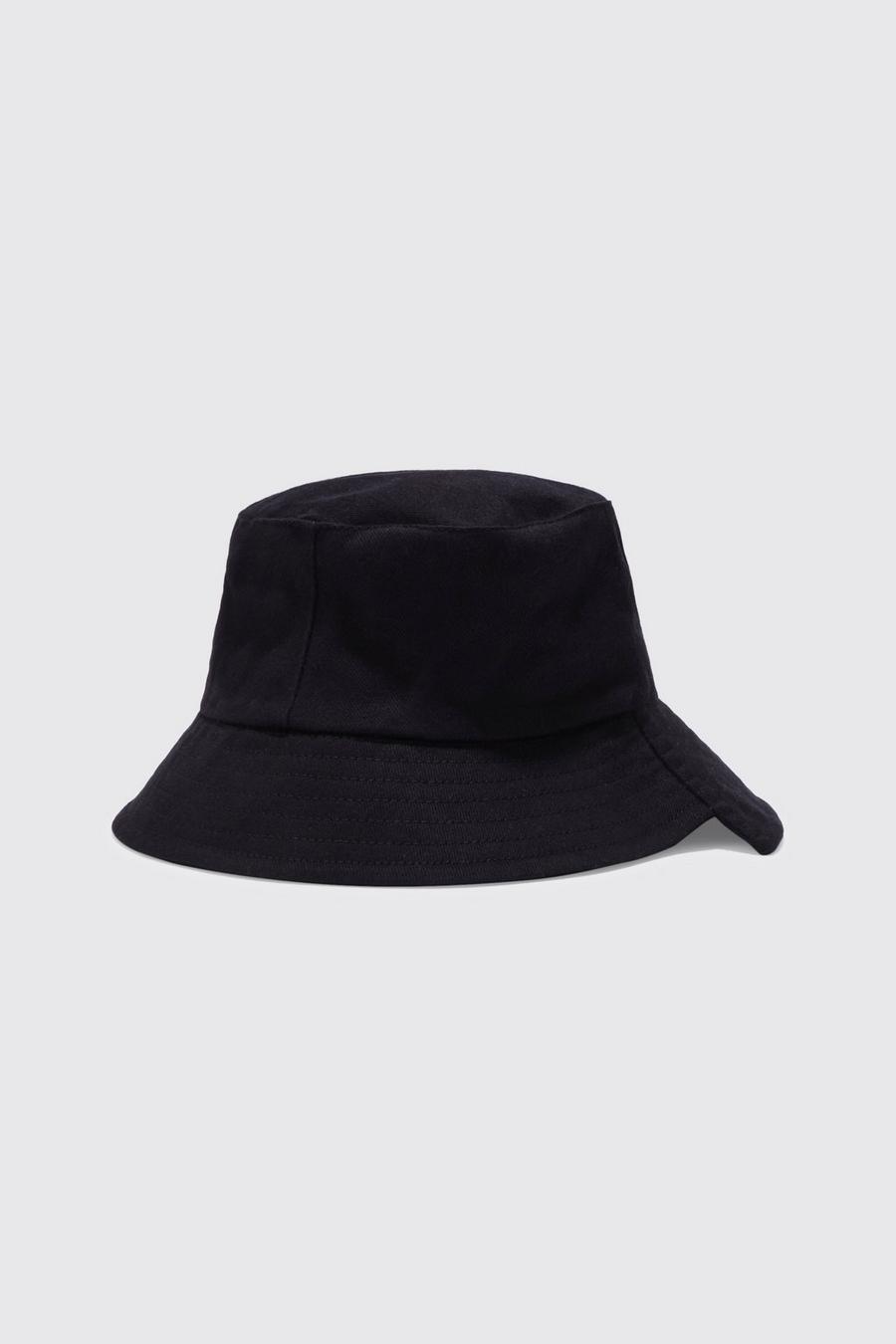 Black Asymmetrical Peak Bucket Hat image number 1