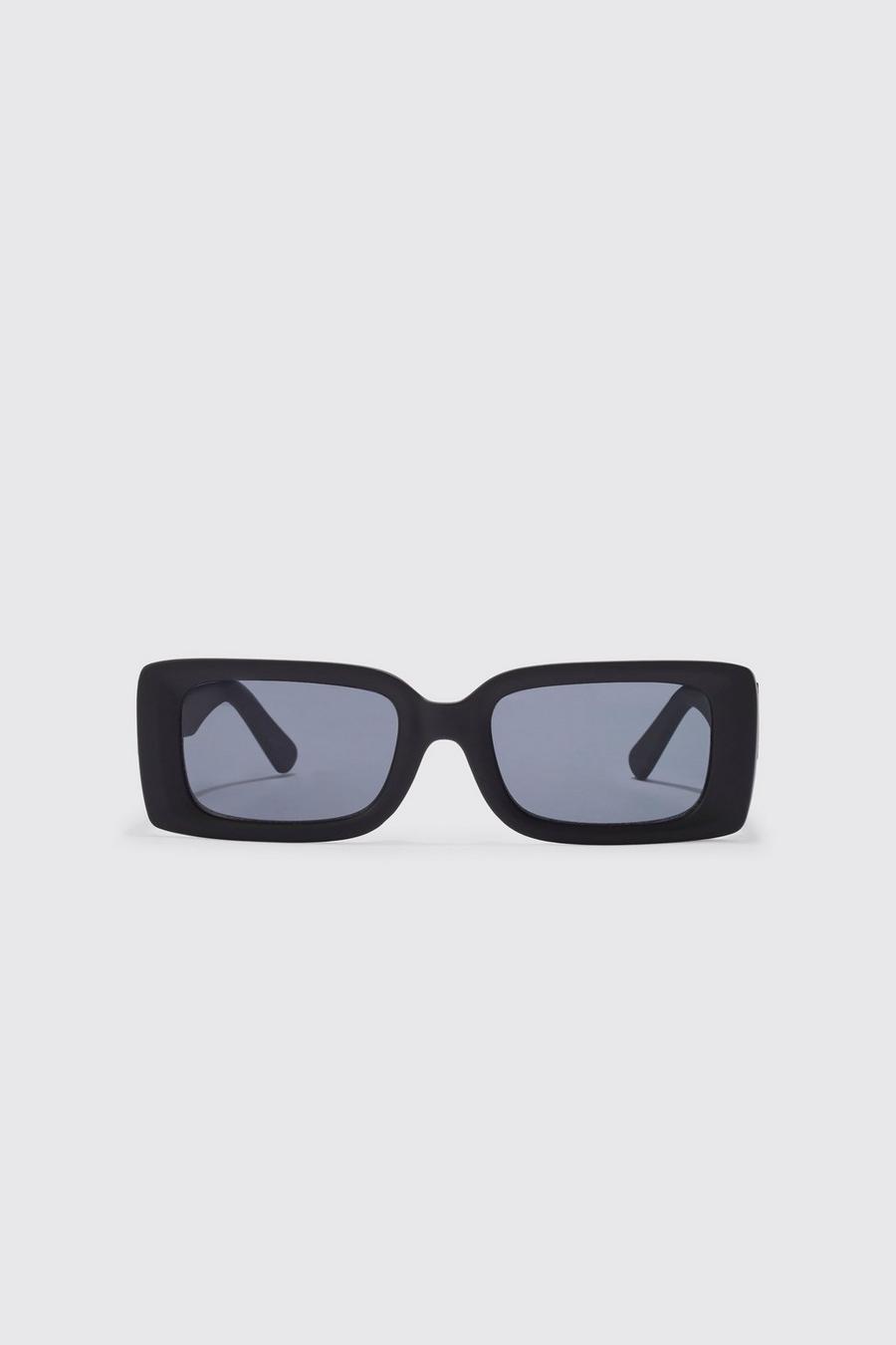 Black Rectangle Matte Sunglasses image number 1