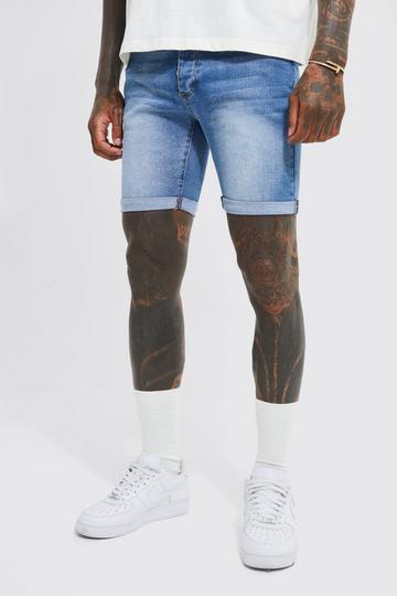 Witte Stretch Denim Shorts mid blue