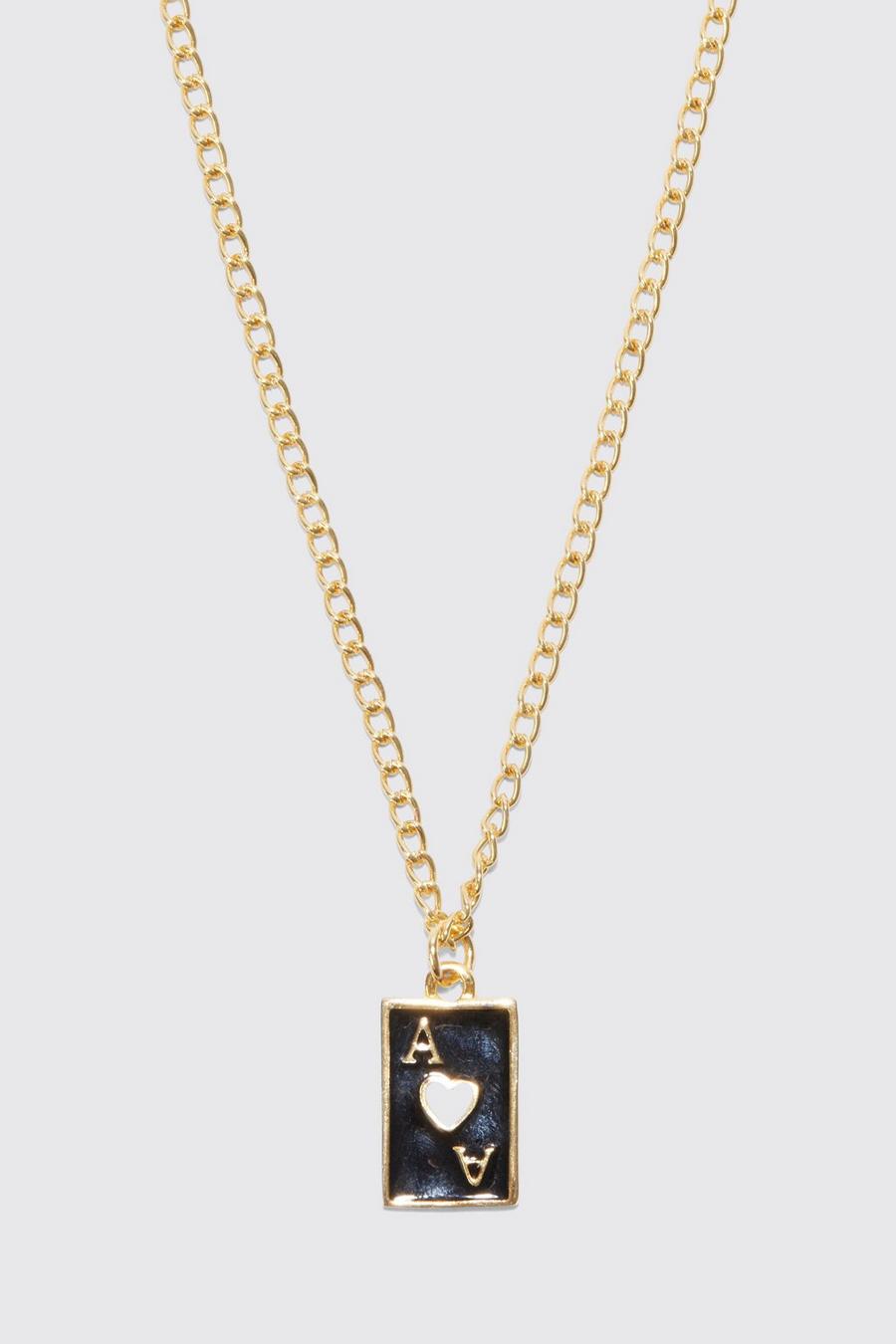 Gold Card Pendant Necklace image number 1